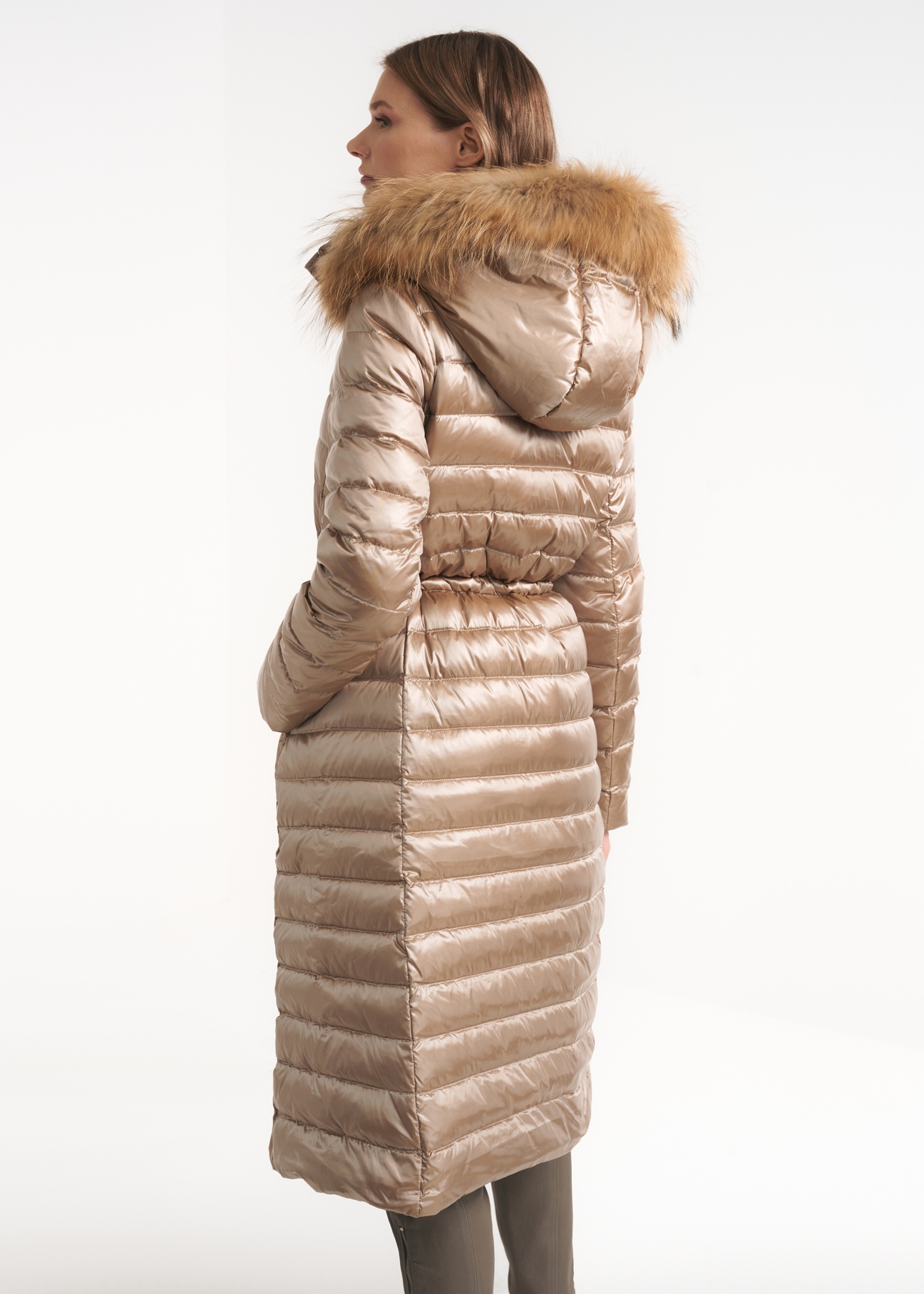 Women's warm jacket in beige color KURDT-0253-81(Z21)-02
