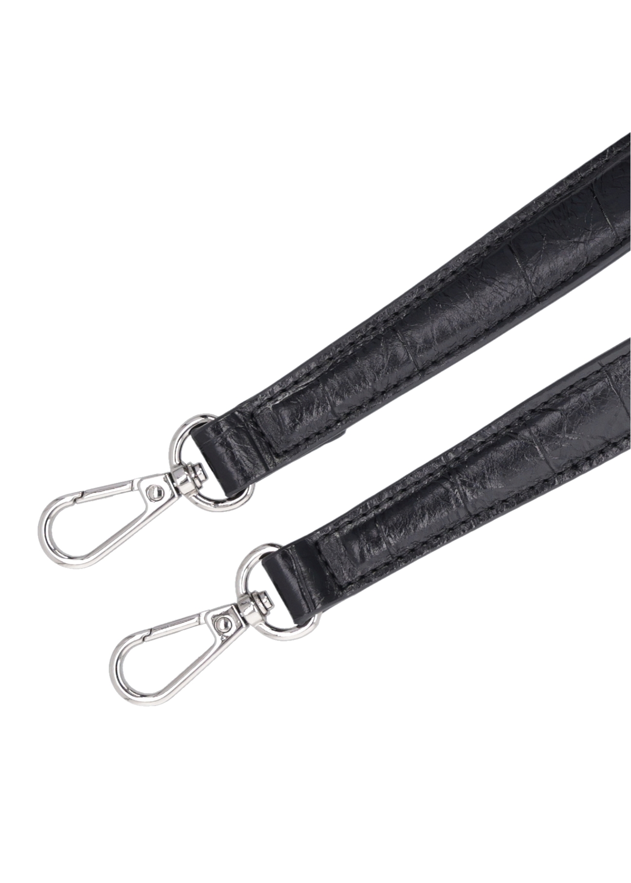 Black women's croco shoulder bag TOREC-1307-9G(Z26), view of the product strap on a white background.
