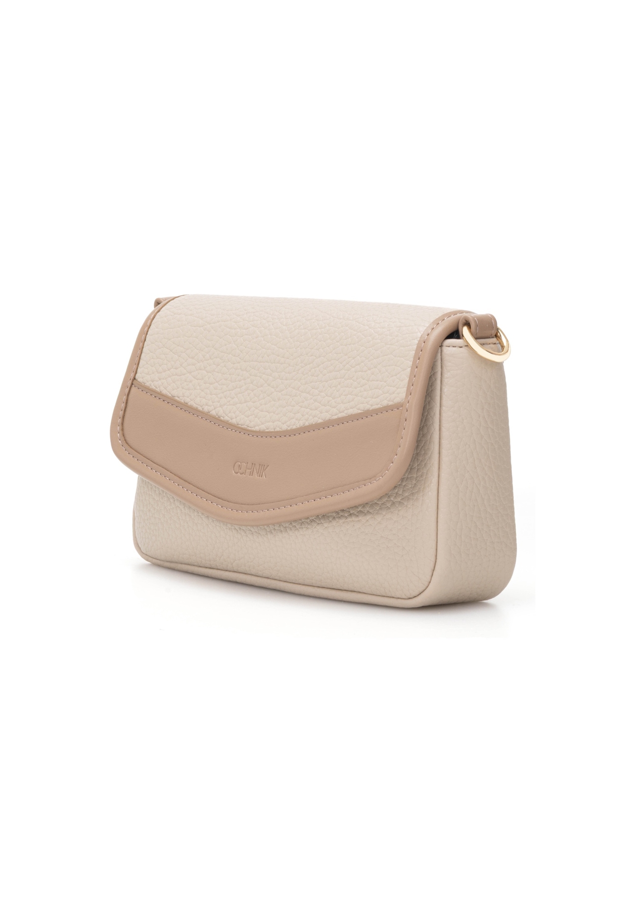 Small beige women's handbag TOREC-1163-1D(W26), diagonal product view on a white background.