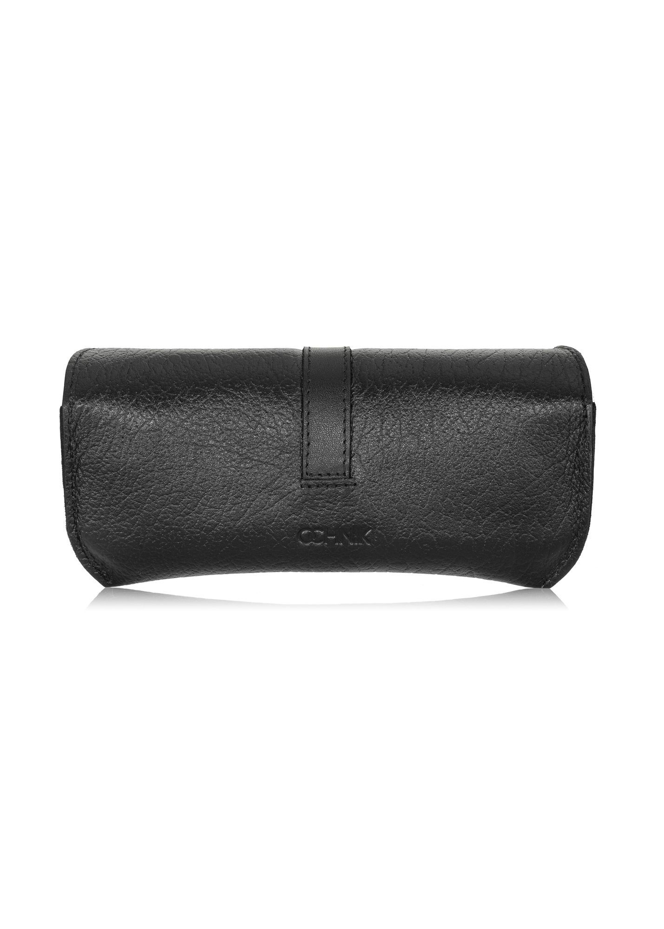Black leather case PORMS-0539A-99(Z25) - product view from the back on a white background.