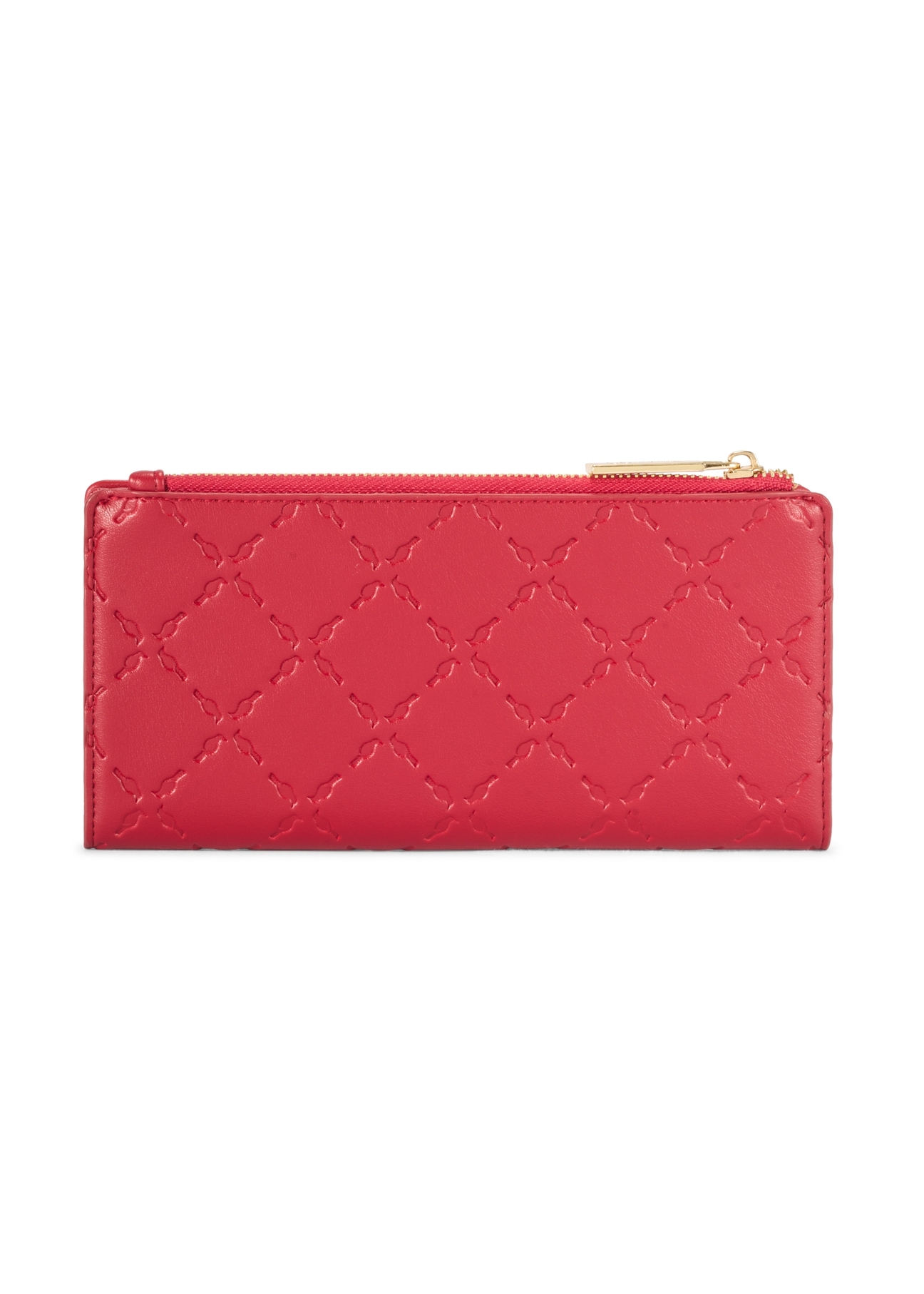 Red large women's wallet POREC-0406-4B(W26) - product view from the back, on a white background.