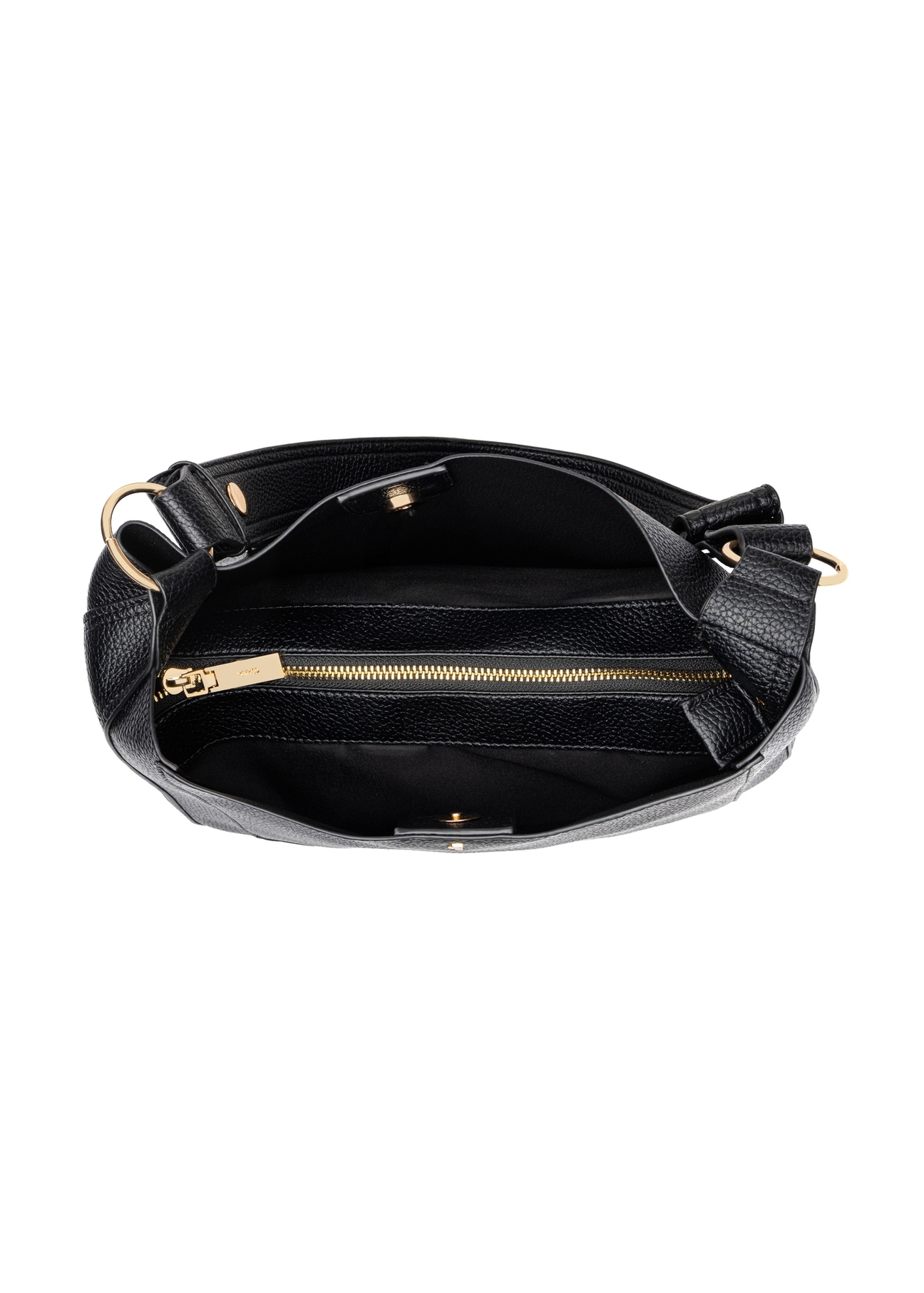 Black women's hobo bag TOREC-1257-9I(Z26) - product view from above on white background.
