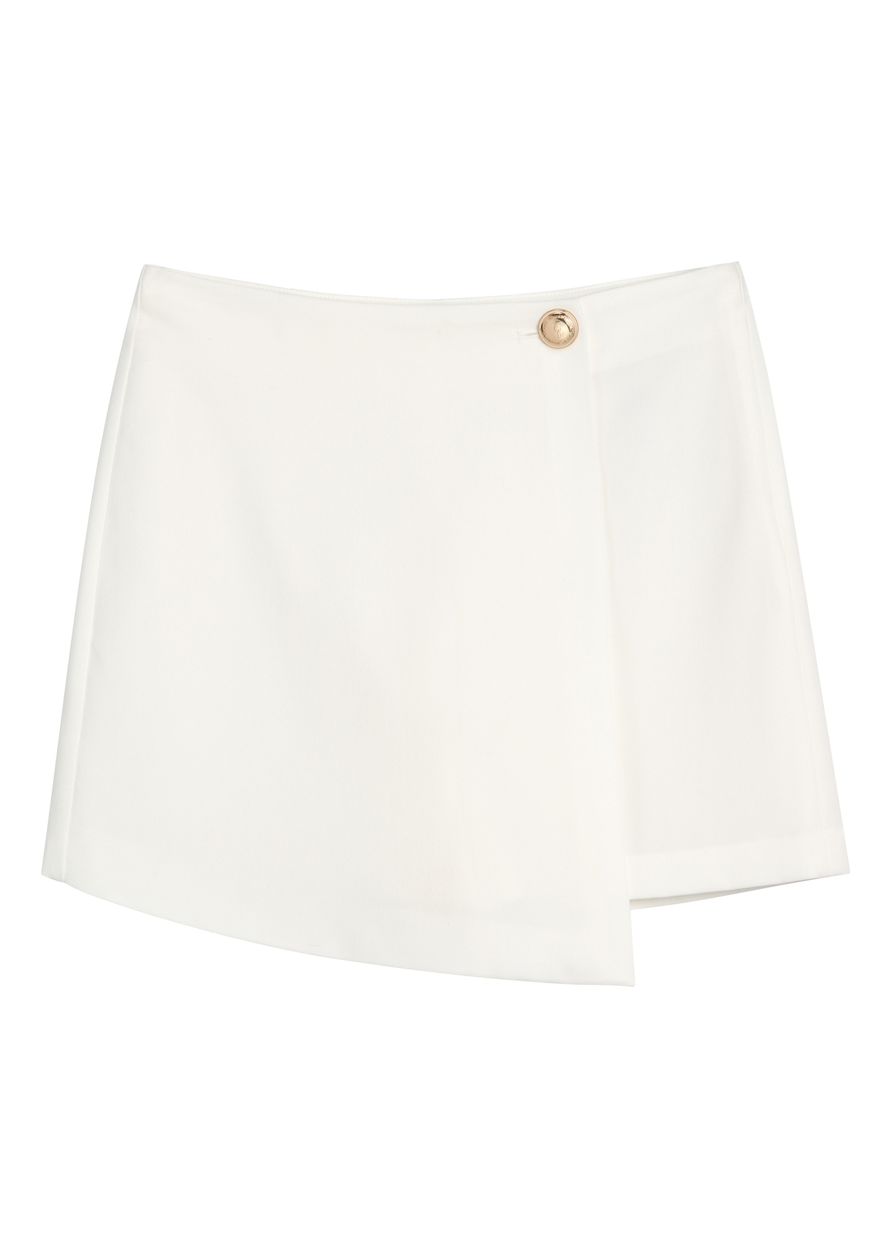 Women's white skirt-shorts SZODT-0008-0B(W26), front product view on a white background.