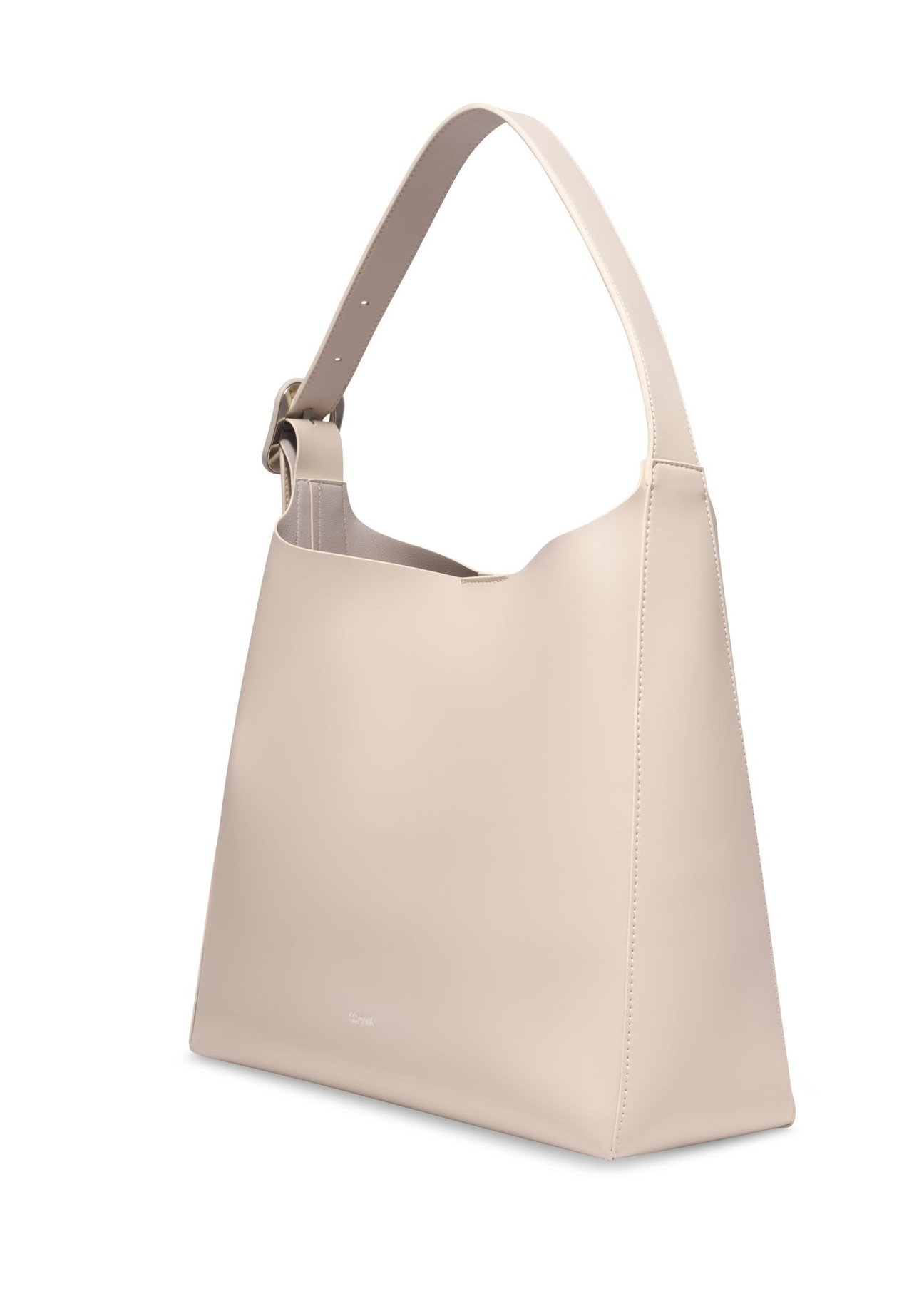 Large cream women's shoulder bag TOREC-1337-0B(Z26) - diagonal product view, on a white background.