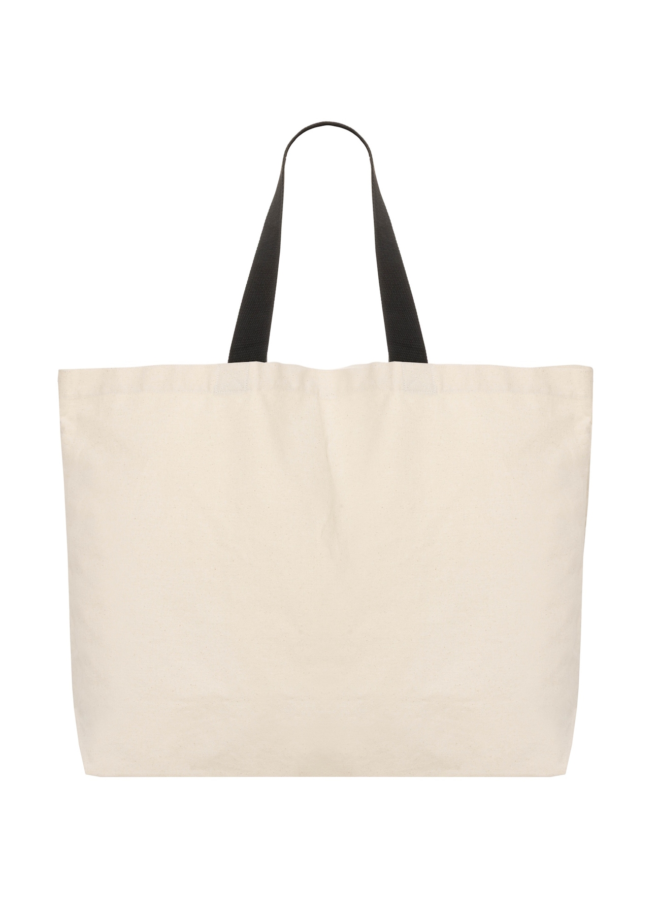 Cream cotton bag with print TOREN-0136-0P(W26), product view from the back on a white background.