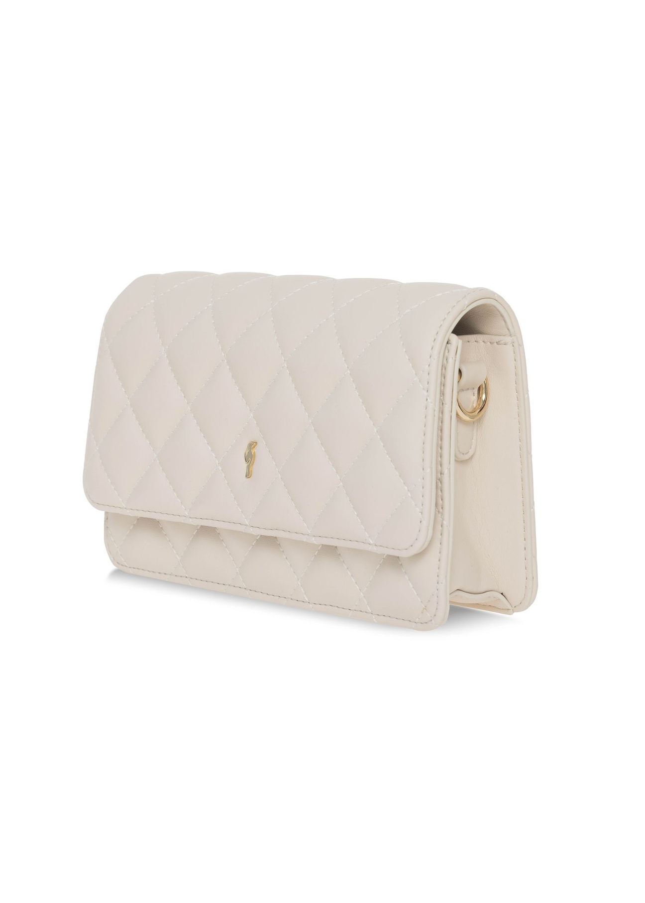 Cream small quilted women's handbag TOREC-1033-12(W25)-02