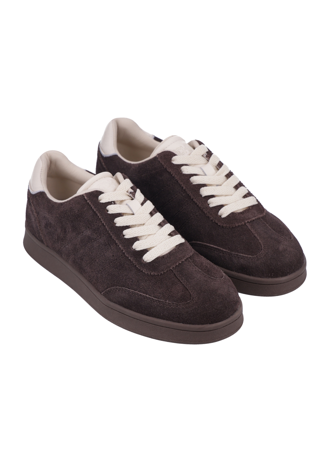 Dark brown suede sports shoes BUTYD-1317-1 I(Z26), diagonal product view on a white background.