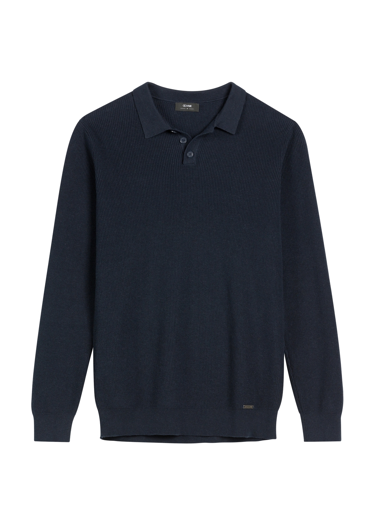 Navy blue cotton men's sweater SWEMT-0188-7E(W26) - front product view, on white background.