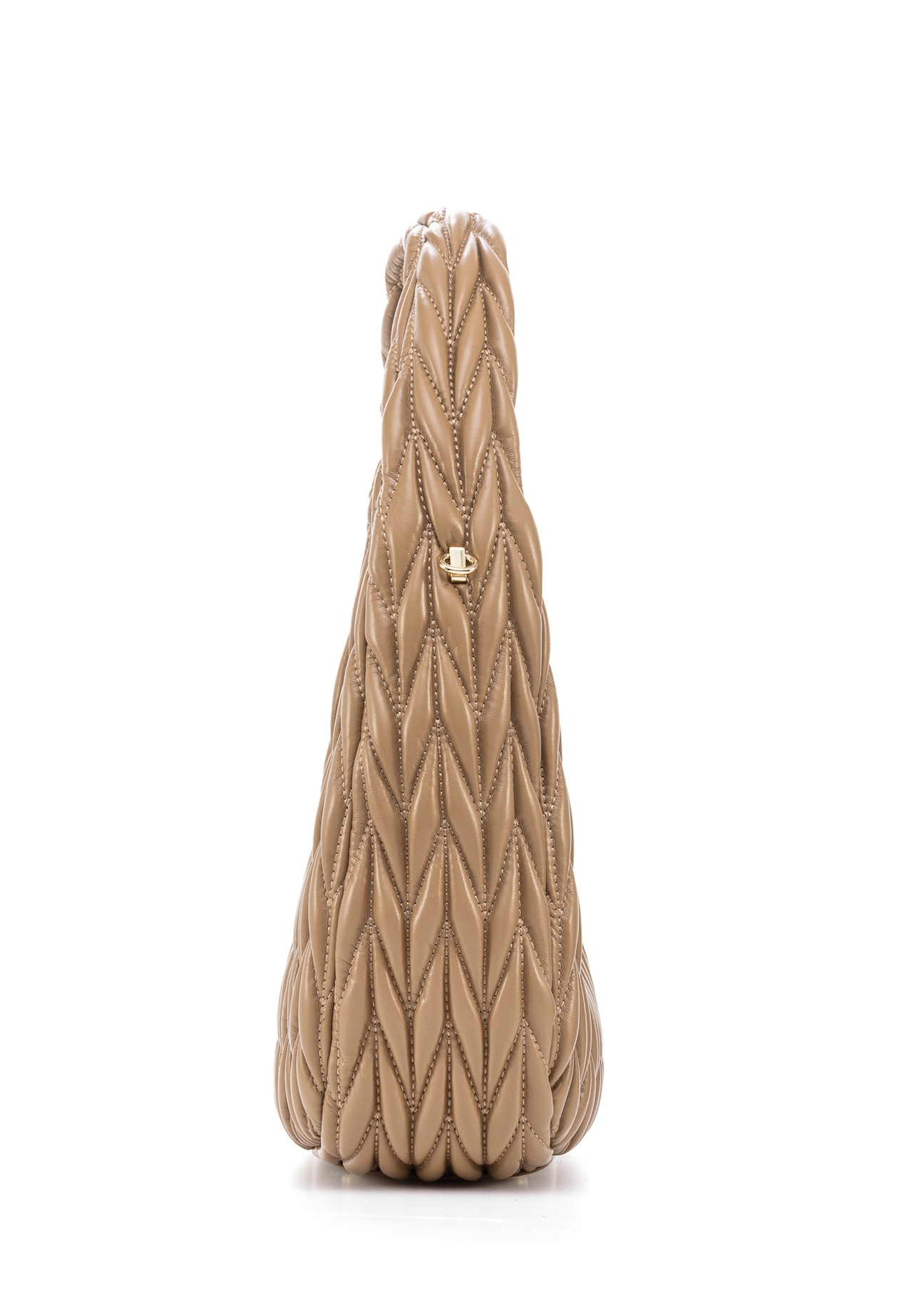 Beige women's shoulder bag TOREC-1101-24(Z25), side view of the product on a white background.