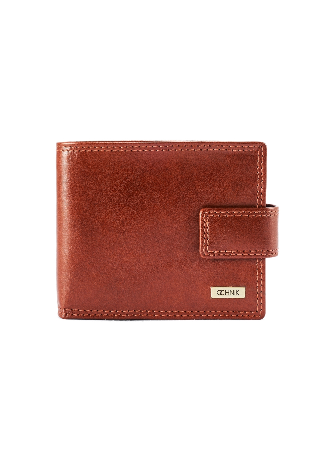 Men's brown leather wallet PL-105-87(KS), product view front on white background.