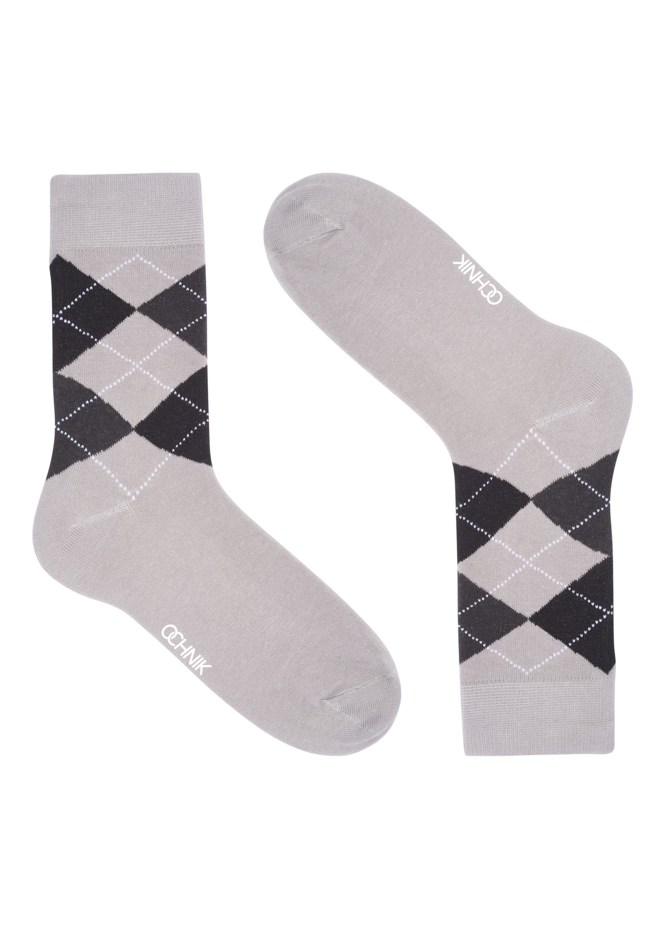 Men's long socks with pattern SKAMT-0197-9B(Z26), product view from the front on a white background.