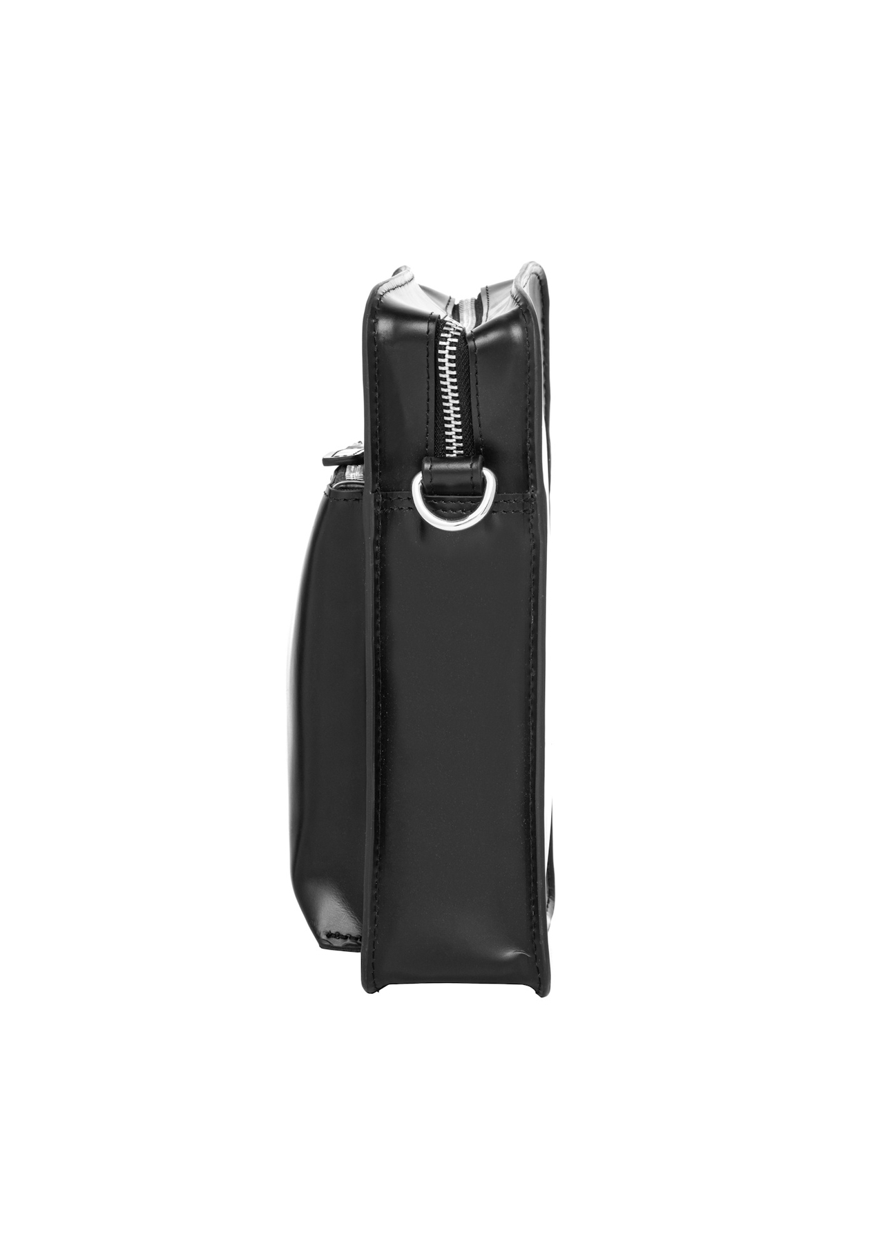 Black leather men's bag TORMS-0530-99(Z26), side view of the product on a light background.