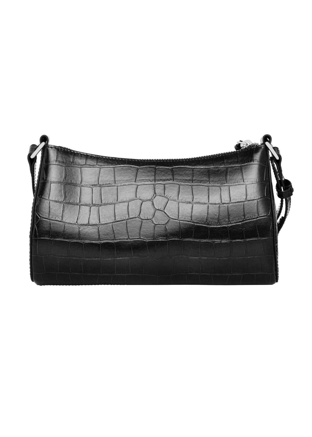 Black women's croco handbag TOREC-1286-9G(Z26), product view from the back on a white background.