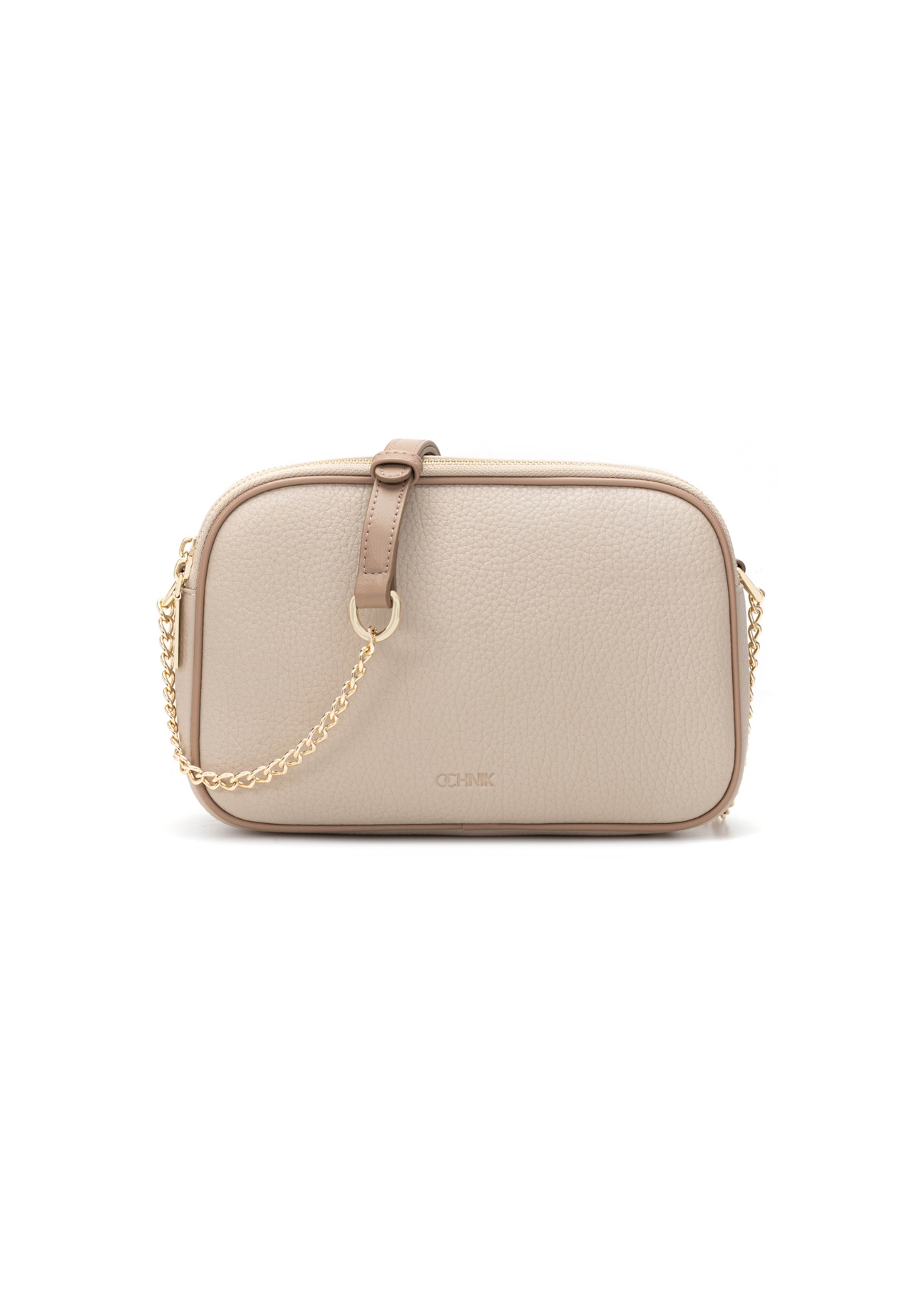 Small beige women's handbag TOREC-1164-1D(W26), front product view on white background.
