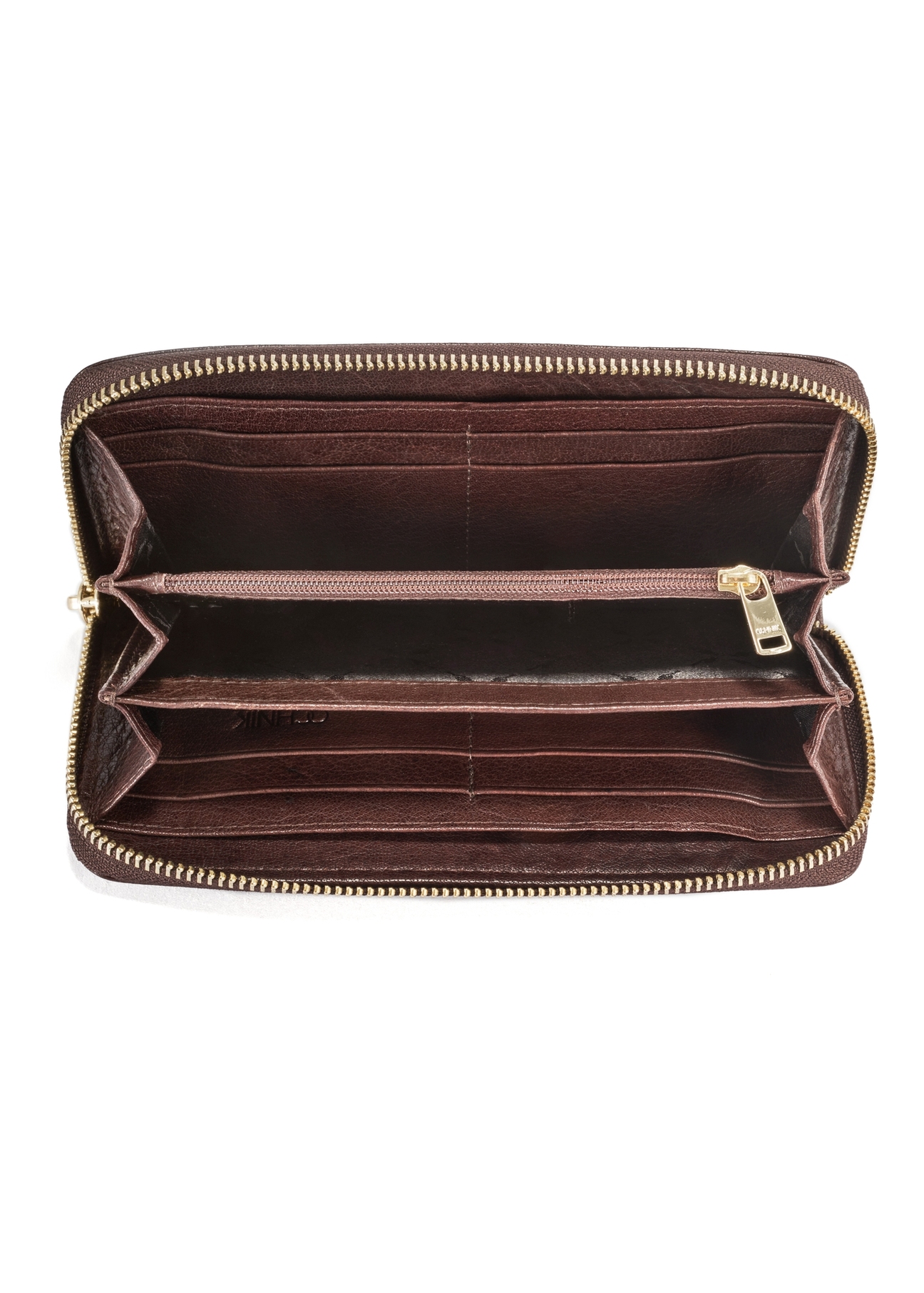 Large brown women's wallet PORES-0964-89(Z25), product view from the inside on a white background.