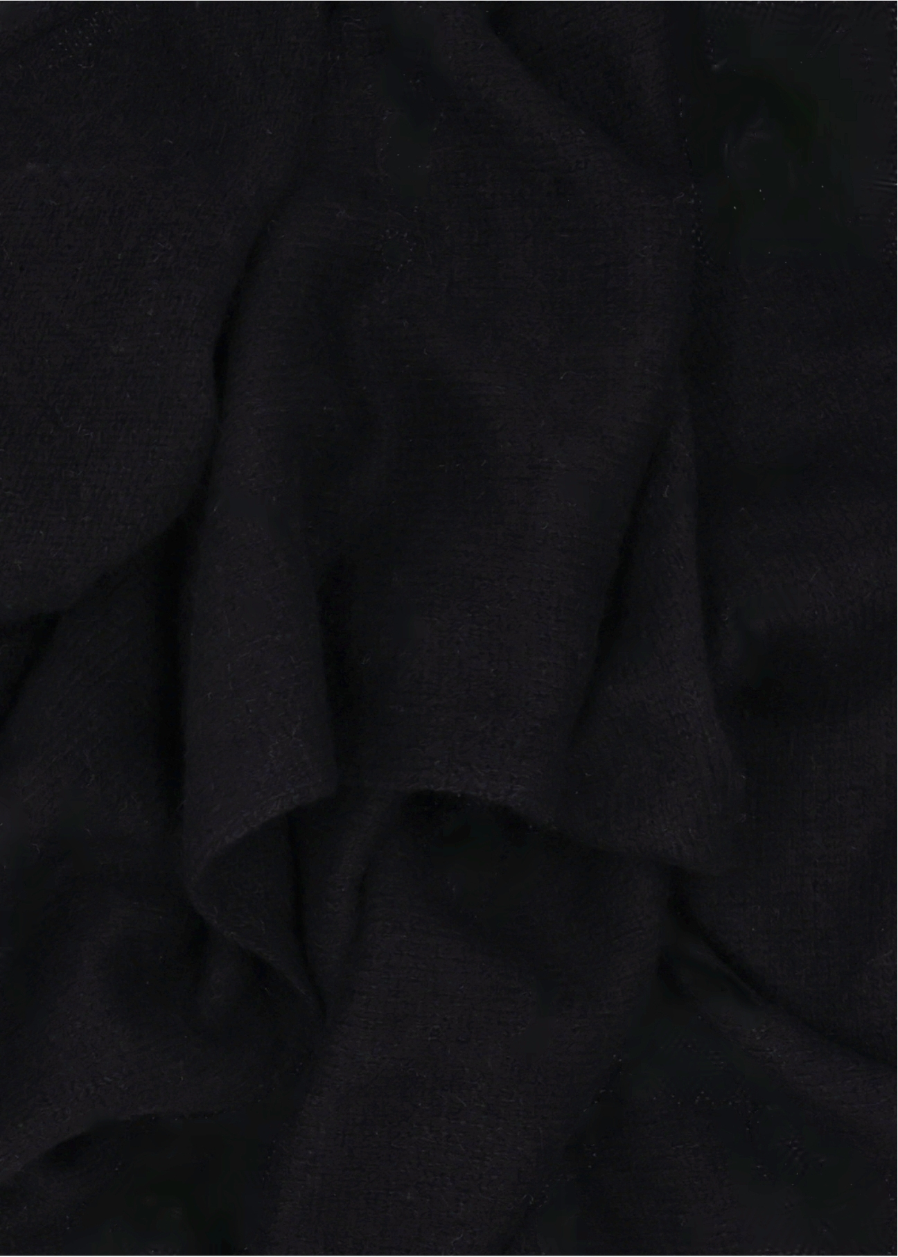 Women's cashmere black scarf SZADT-0093-99(Z25), close-up of the product detail on a white background.