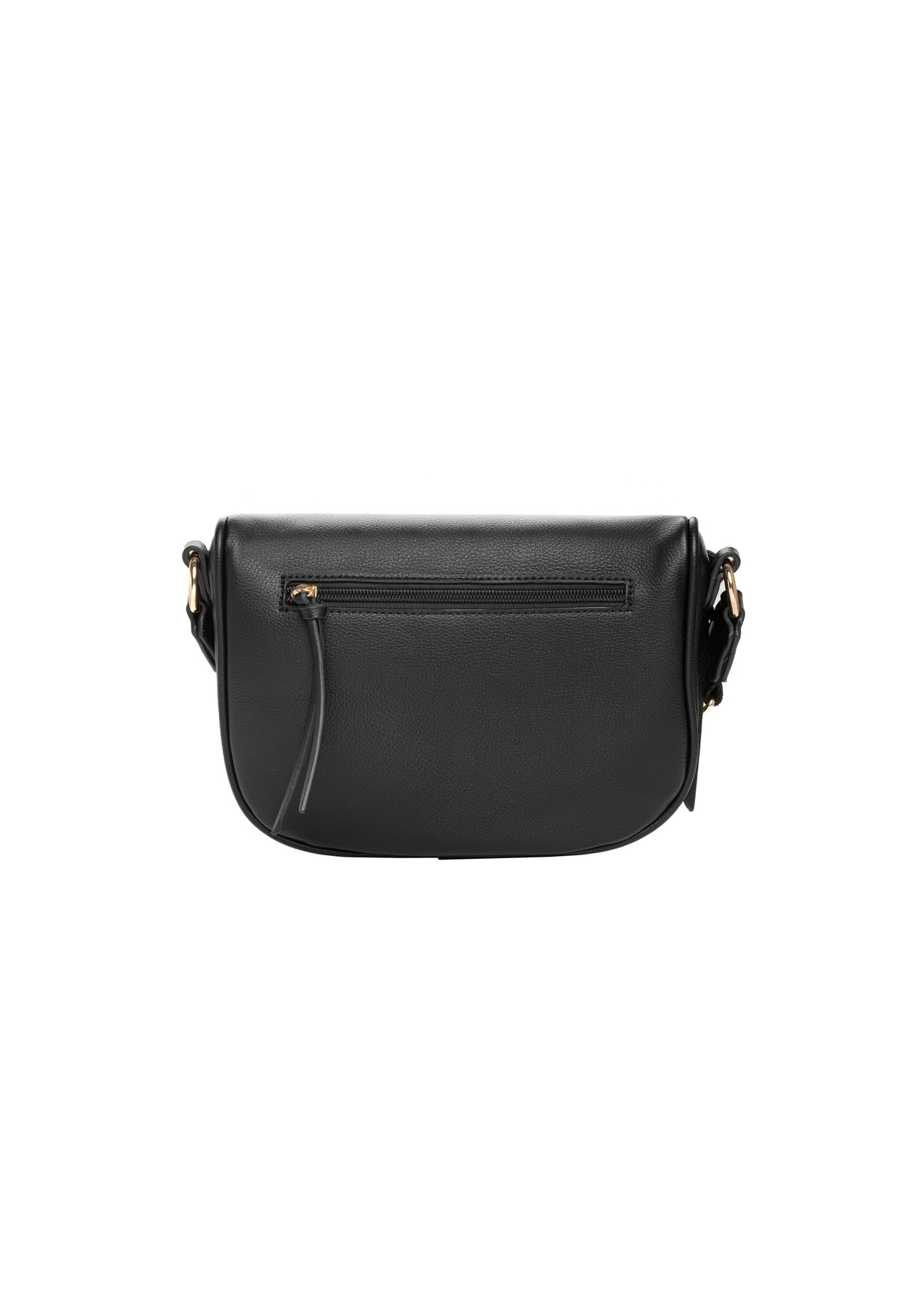 Large women's black waist bag TOREC-1266-99(Z26). Back view on a white background.