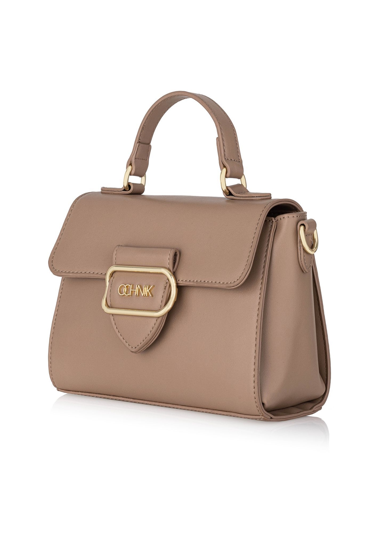 Beige small women's shoulder bag TOREC-0962A-81(Z25) - diagonal view on white background.