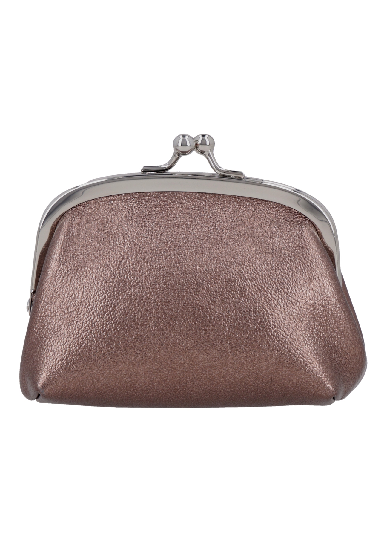 Brown leather women's coin purse PORES-1031-1G(Z26), rear view on a white background.