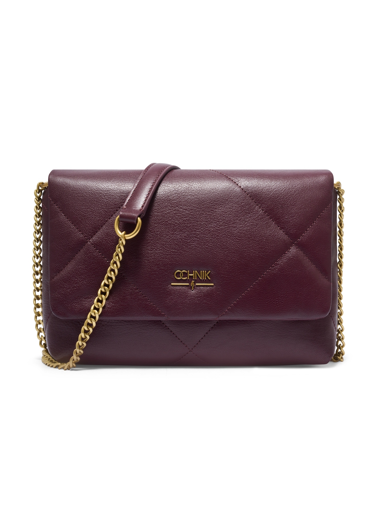 Small burgundy leather handbag TORES-1362-4D(Z26), front product view on white background.