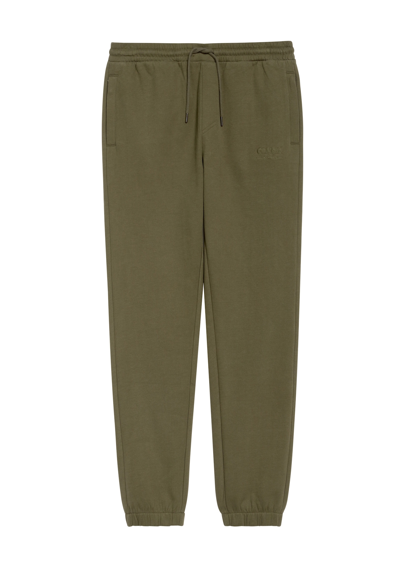 Men's khaki sweatpants SPOMT-0101-55(Z25), front product view on white background.
