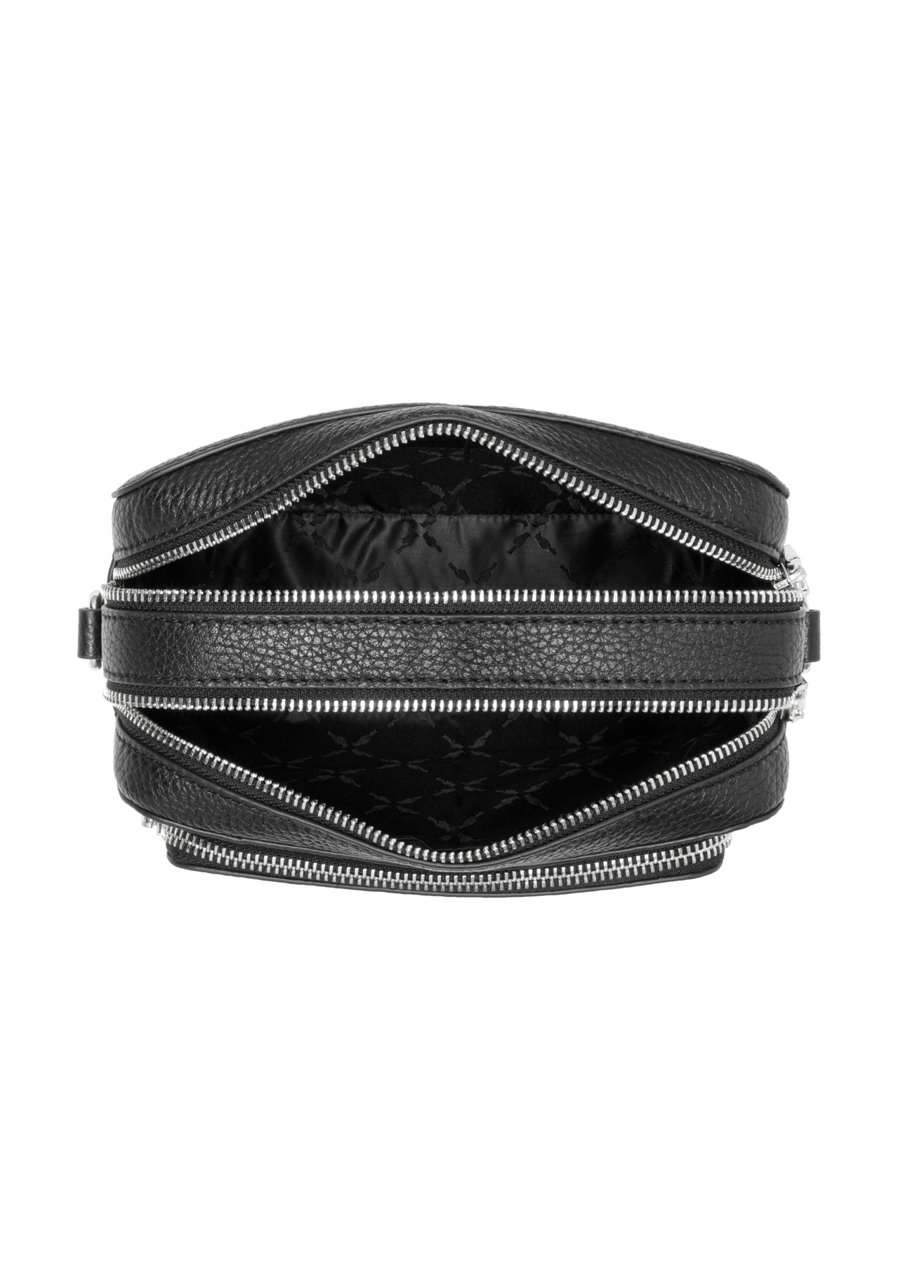 Black leather women's handbag TORES-1036D-99(Z25), product view from the inside on a white background.