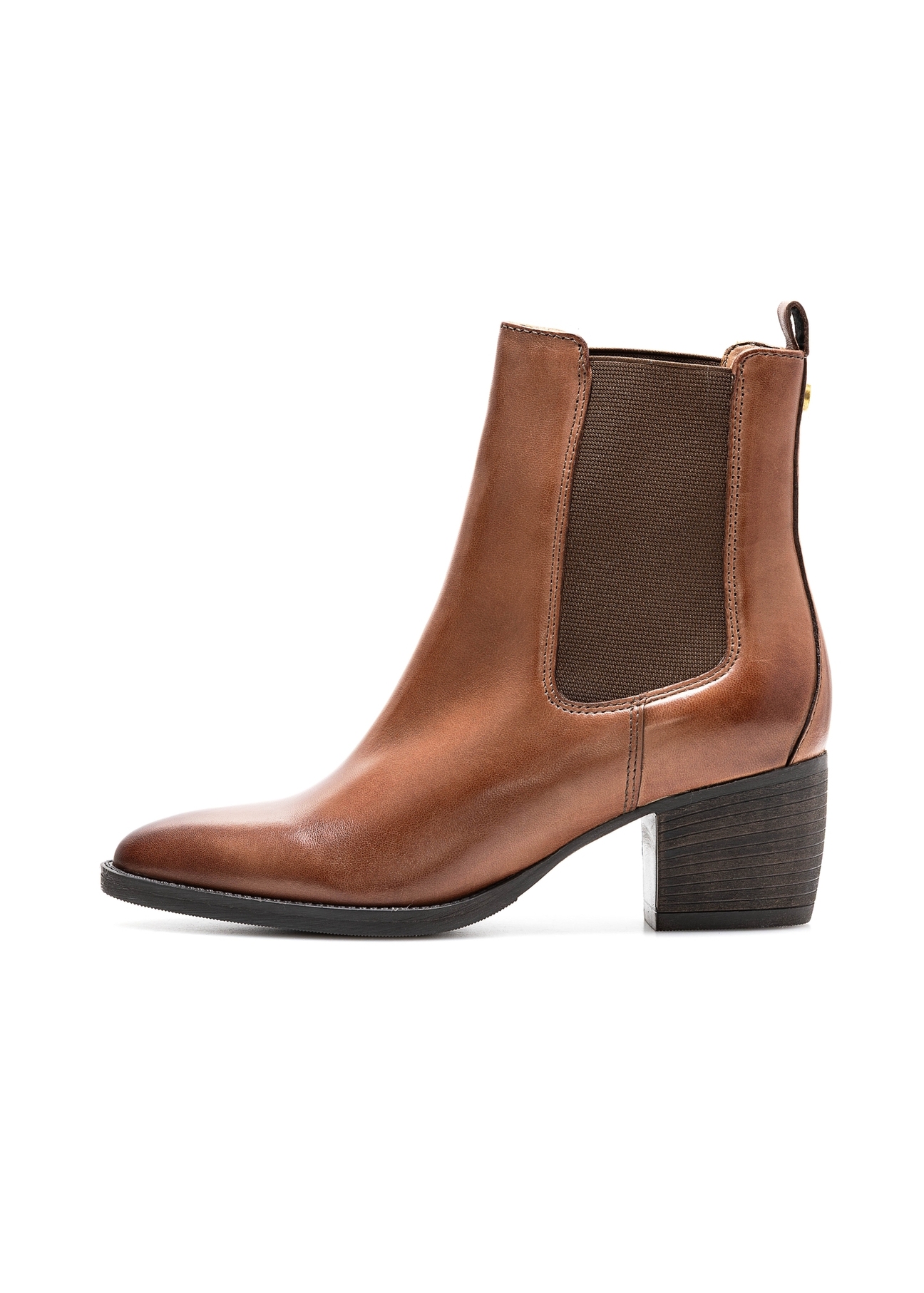 Women's leather Chelsea boots with a block heel BUTYD-1184-87(Z25)
