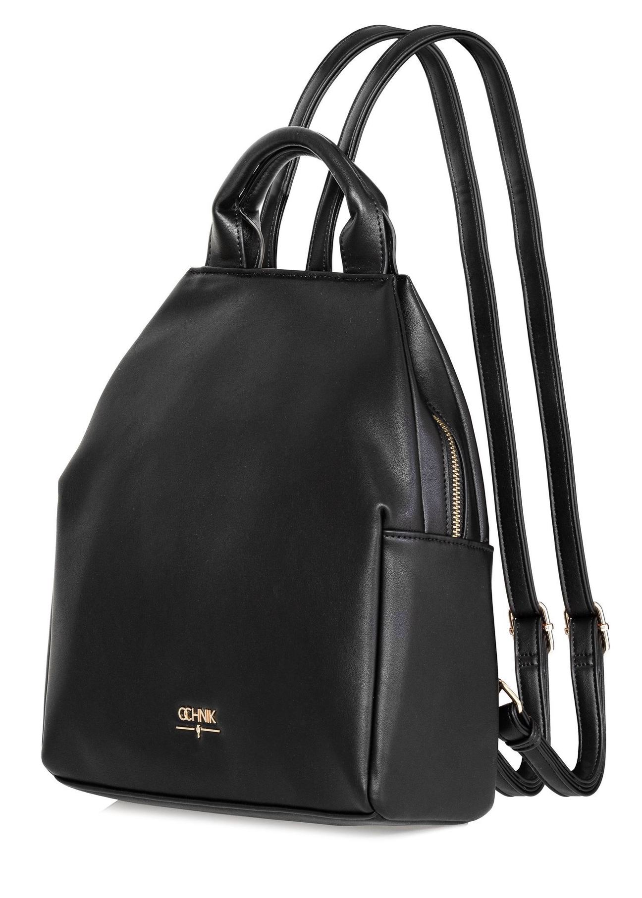 Black women's backpack made of imitation leather TOREC-0923-99(W26)