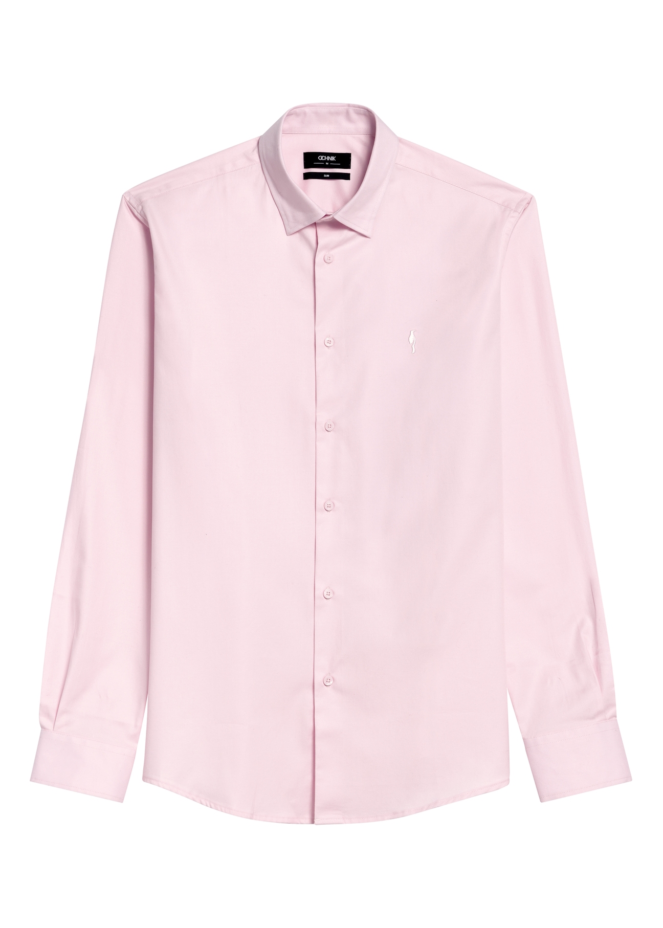 Pink men's shirt KOSMT-0351-5A(W26) - front product view, on white background.