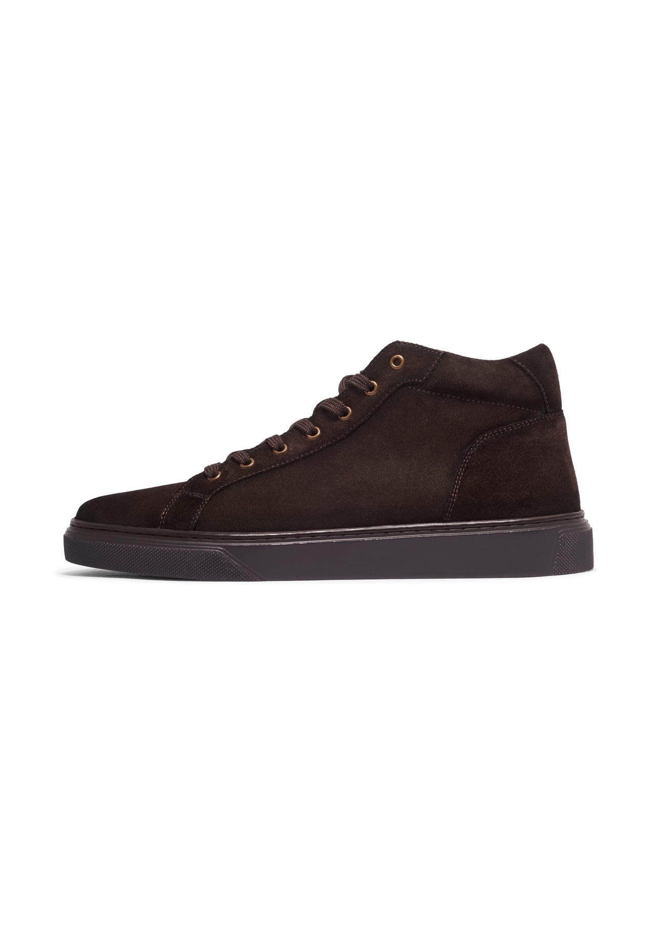 Dark brown suede men's shoes BUTYM-0582-1I(Z26), side view of the product on a white background.