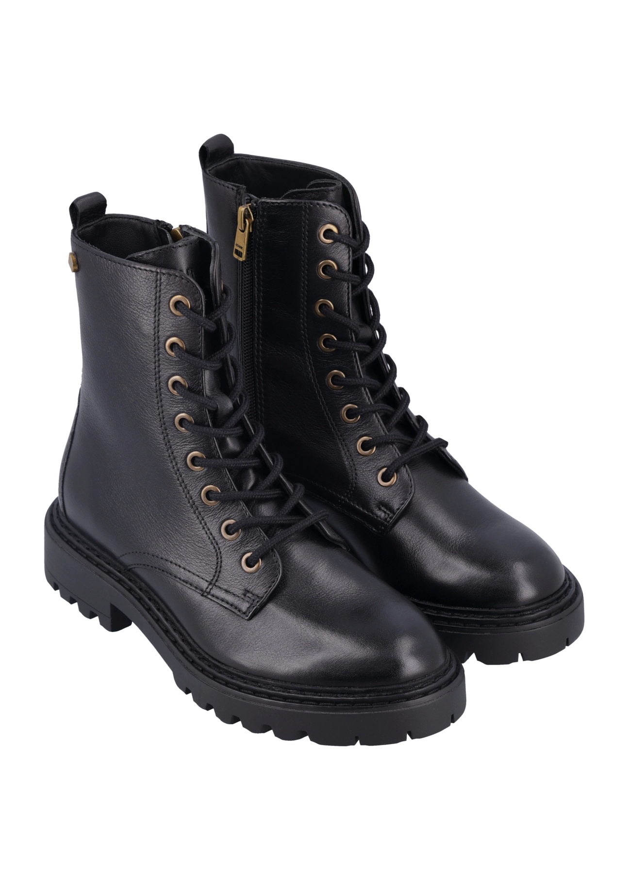 Black women's ankle boots BUTYD-1192-99(Z26), diagonal product view on a white background.