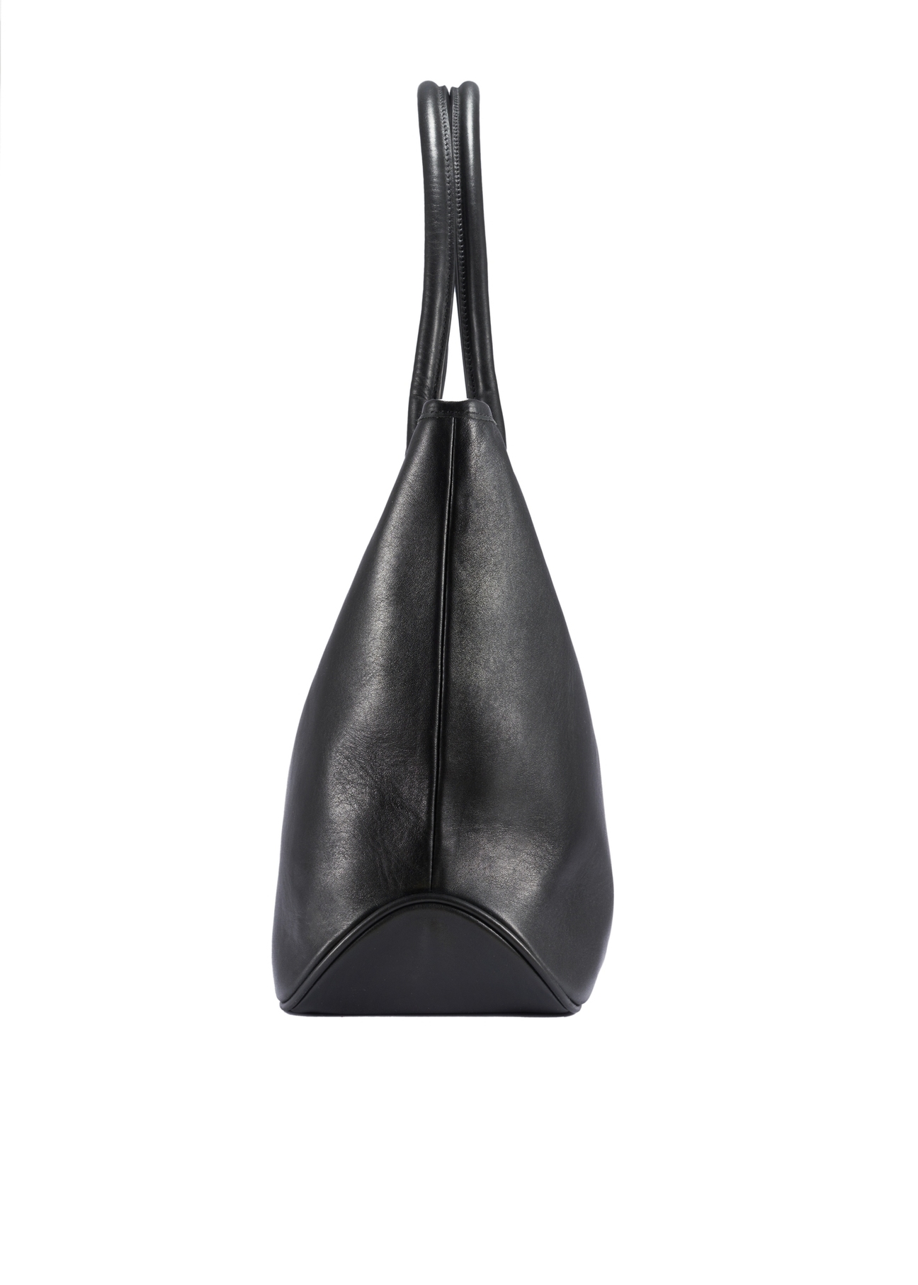 Large black leather women's handbag TORES-1149-99(Z25), product view from the side on a white background.
