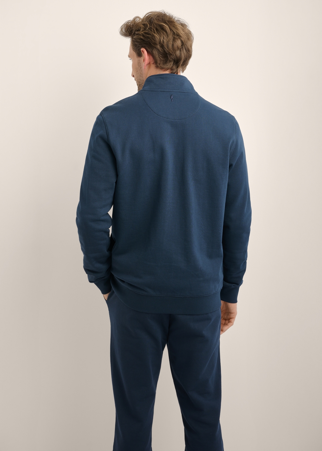 Navy blue men's zippered sweatshirt BLZMT-0085-7E(Z26)