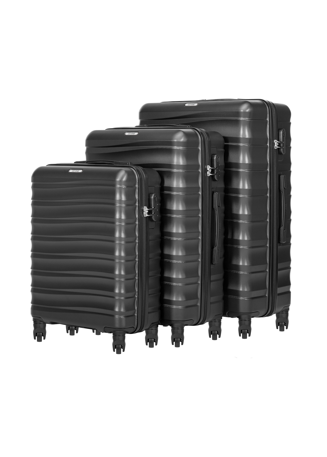 Set of 19'/24'/28' trolley suitcases WALAB-0081-99(W26), diagonal view of the products on a white background.