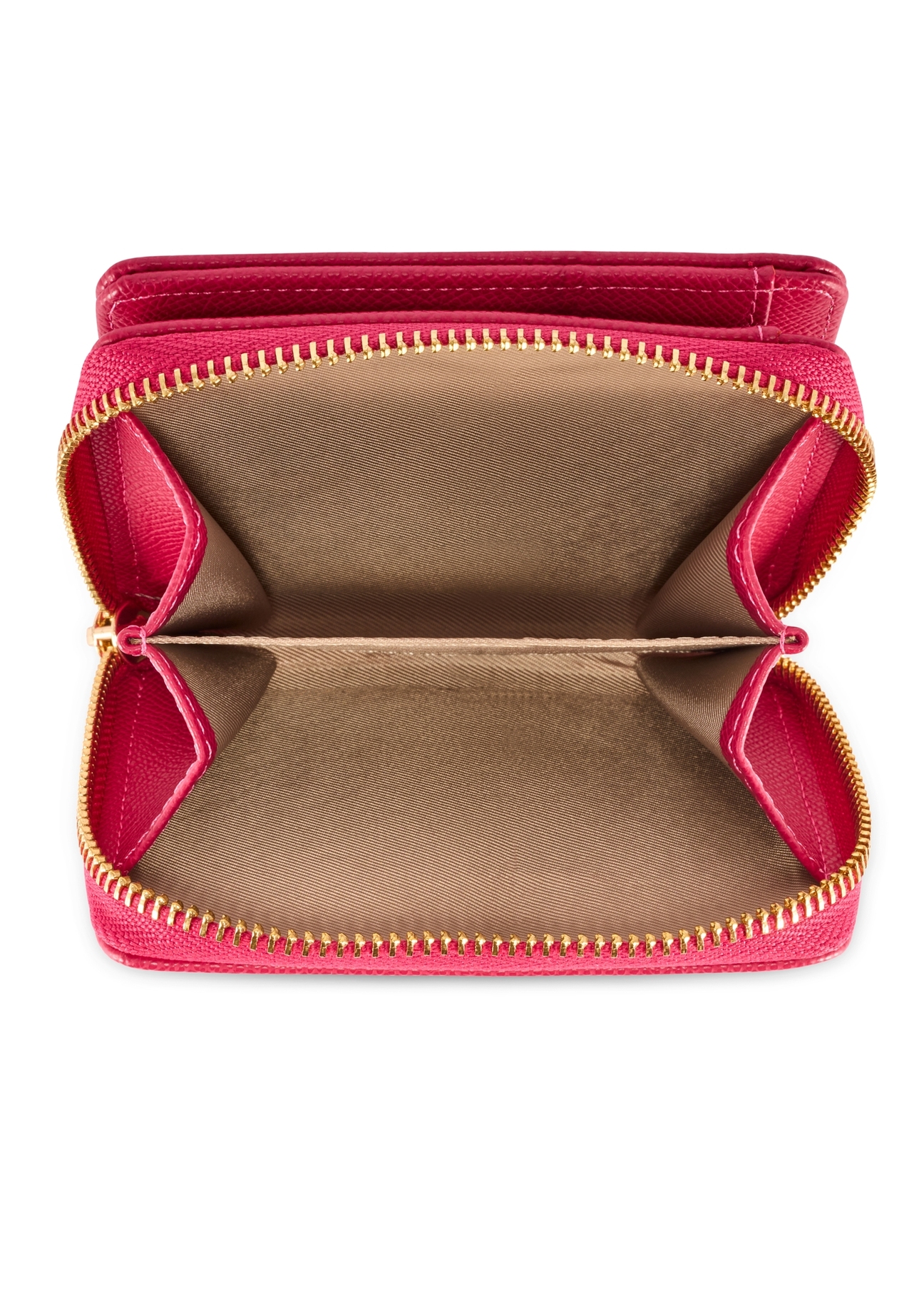 Fuchsia medium women's wallet POREC-0412-5E(W26), product view inside on white background.