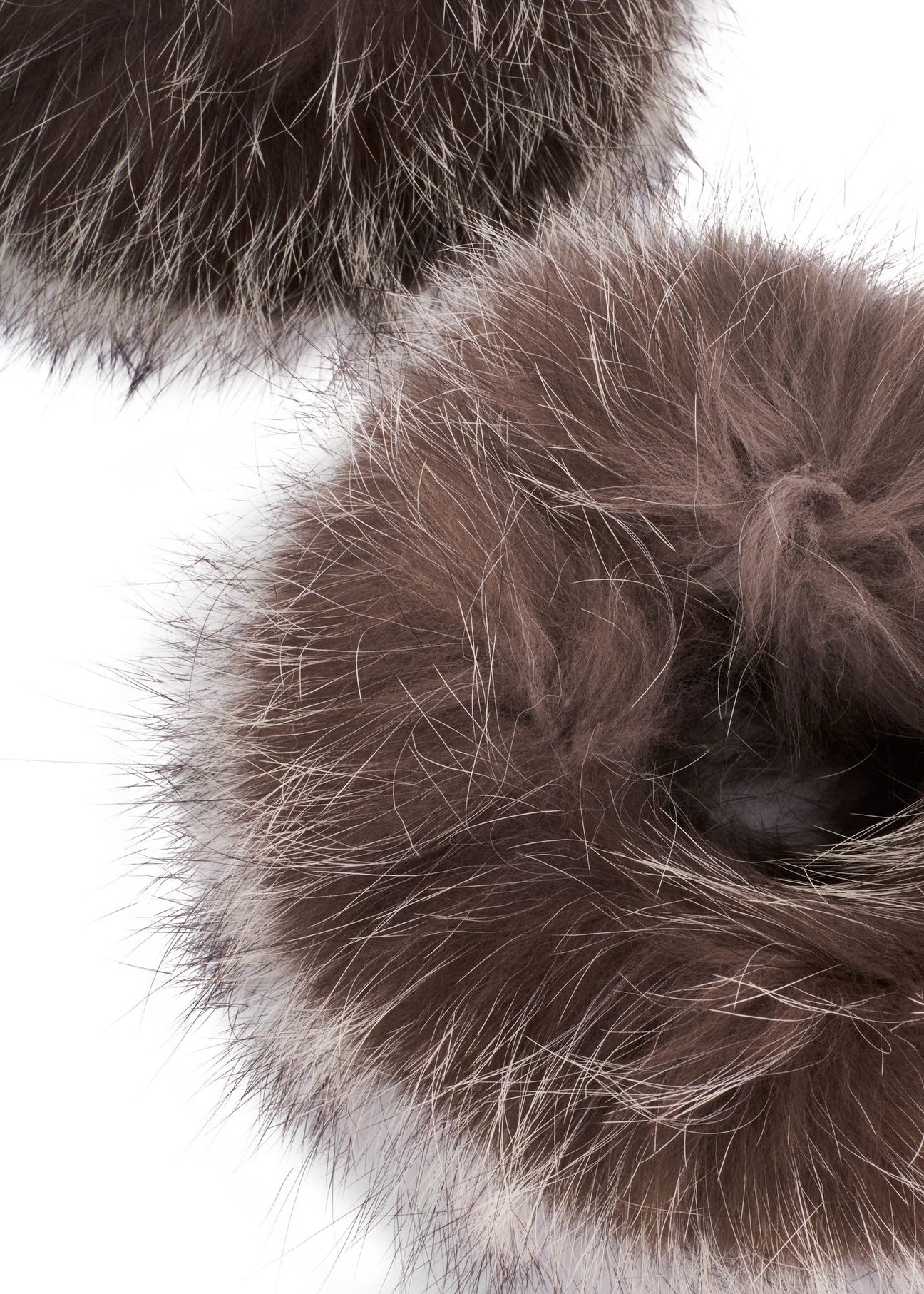 Natural fox fur cuffs MANDF-0005-1L(Z26) - close-up detail, on white background.