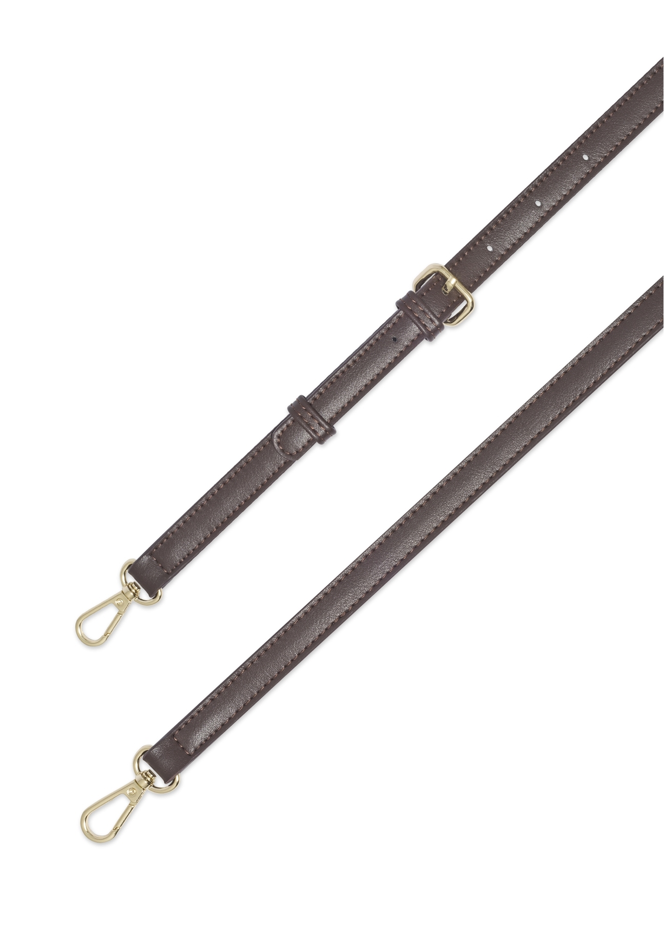 Brown messenger bag with monogram TOREC-1300-1P(Z26), view of the product strap on a white background.