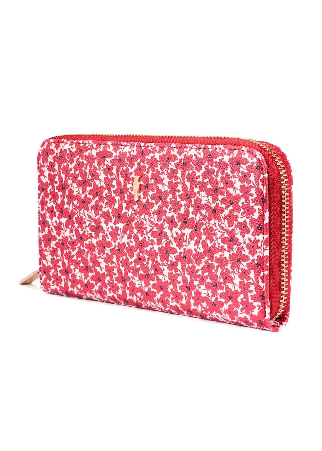 Large women's floral wallet POREC-0403-42(W25), diagonal product view on white background.