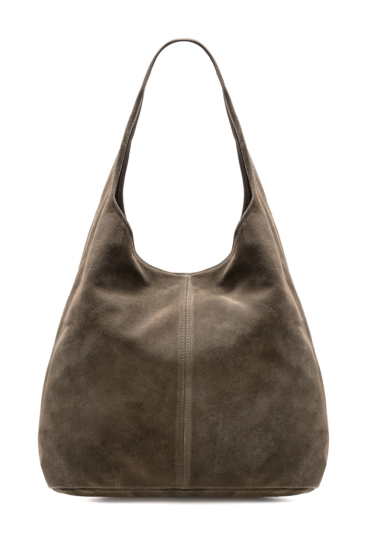 Women's suede shopper bag khaki TORES-1177-57(Z25)