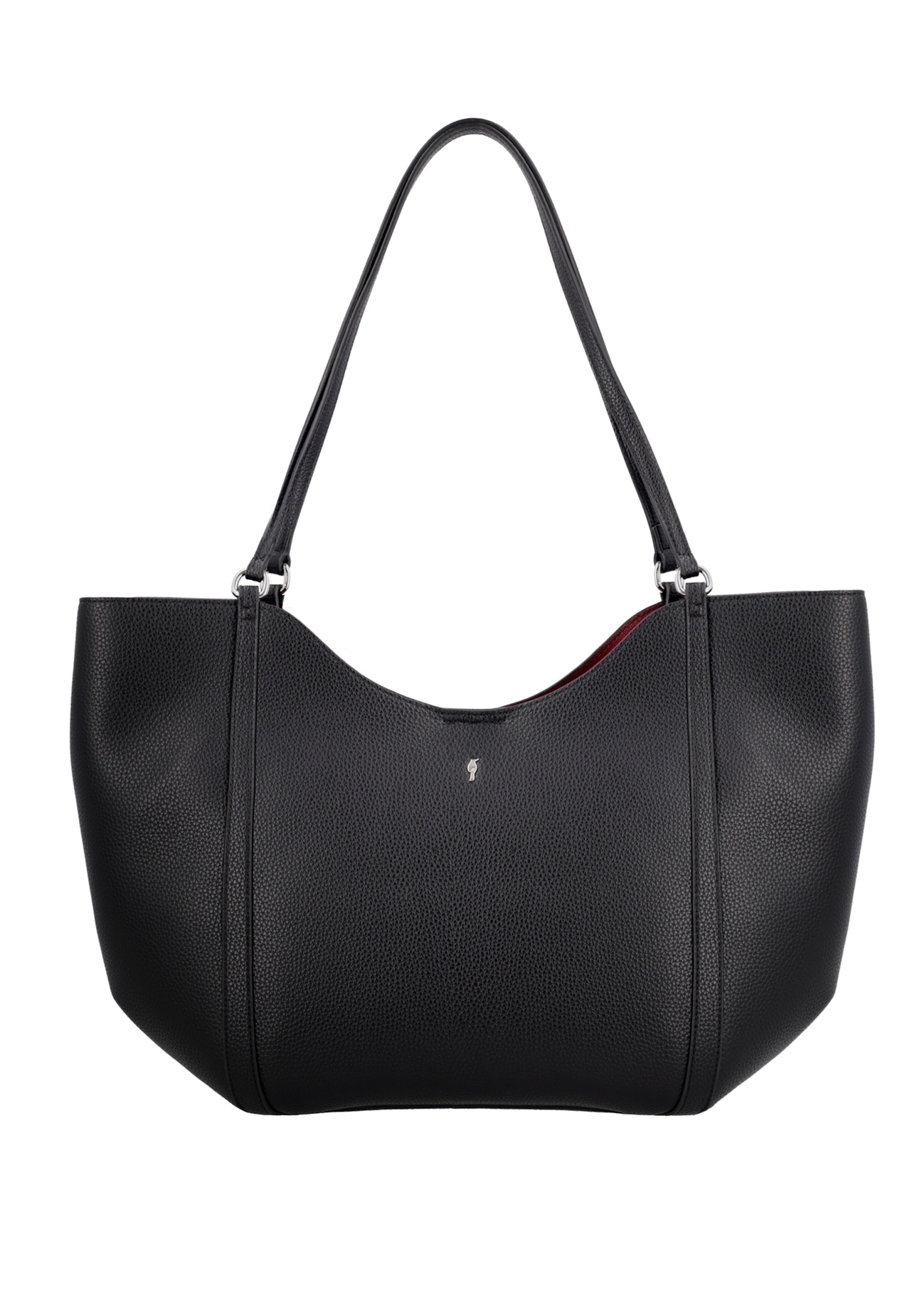 Black women's shopper bag TOREC-1296-9I(Z26), product view from the front on a white background.