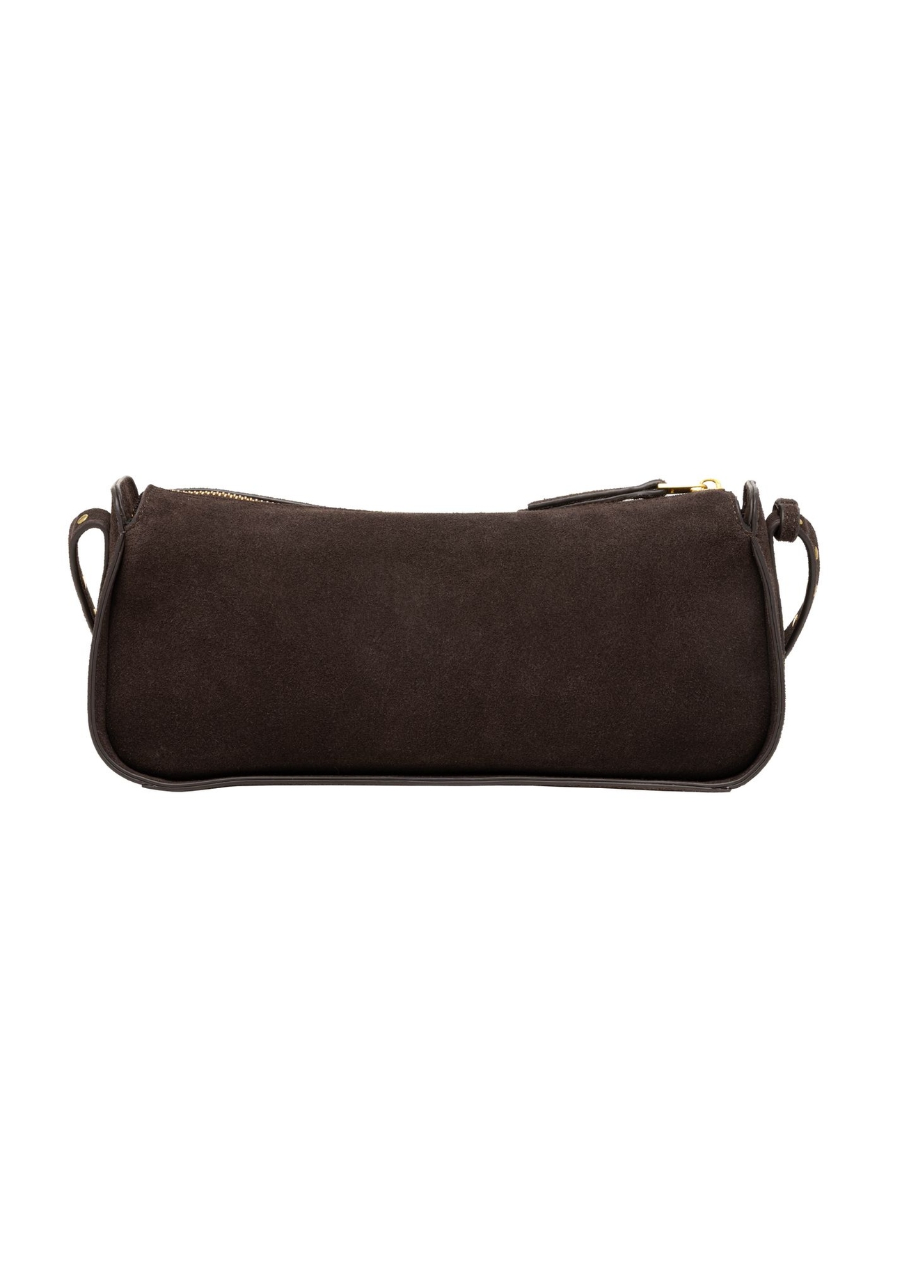 Brown suede women's handbag TORES-1383-1I(Z26) - product view from the back, on a white background.