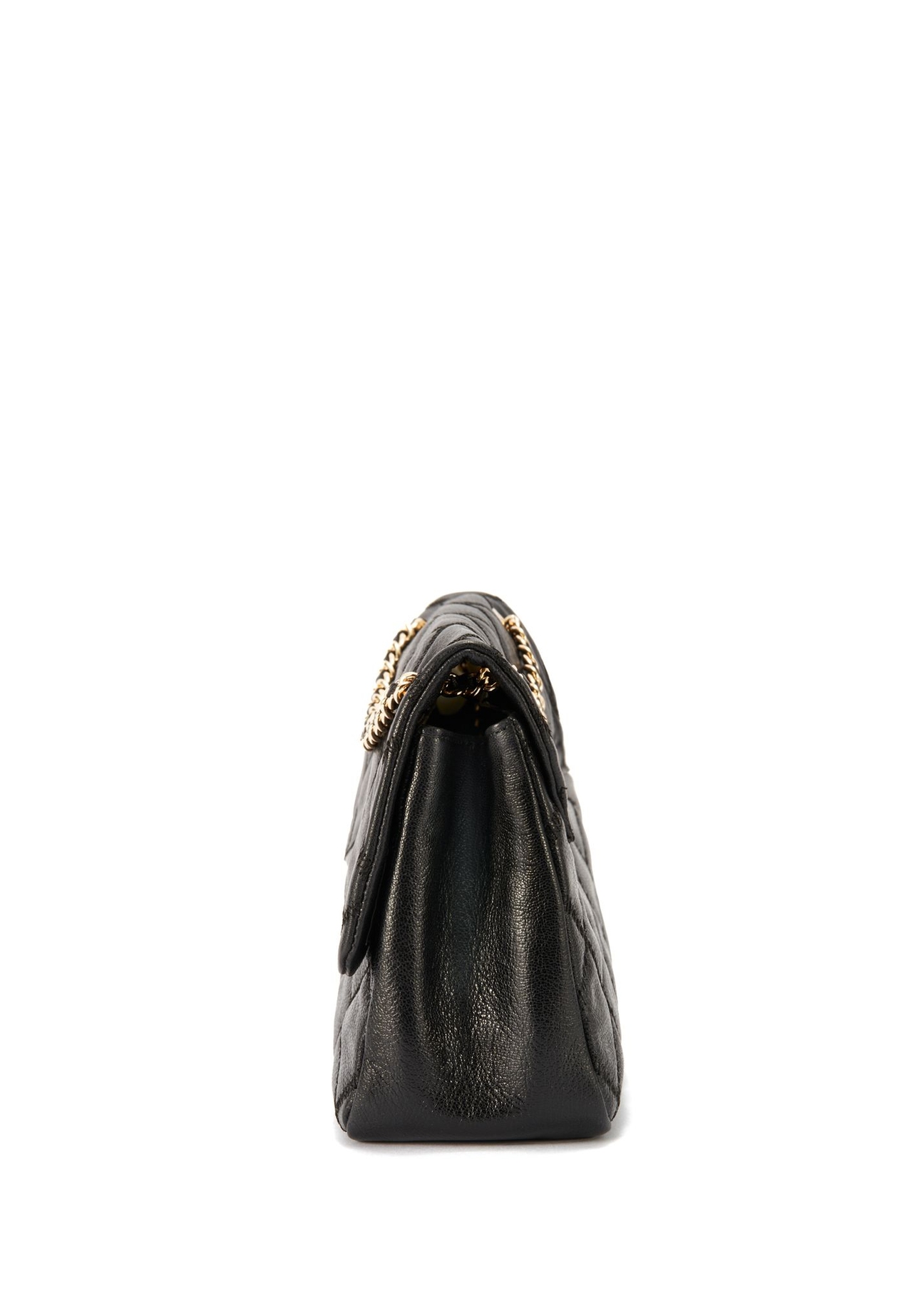 Black leather women's handbag with chain TORES-1110-99(W25)-03
