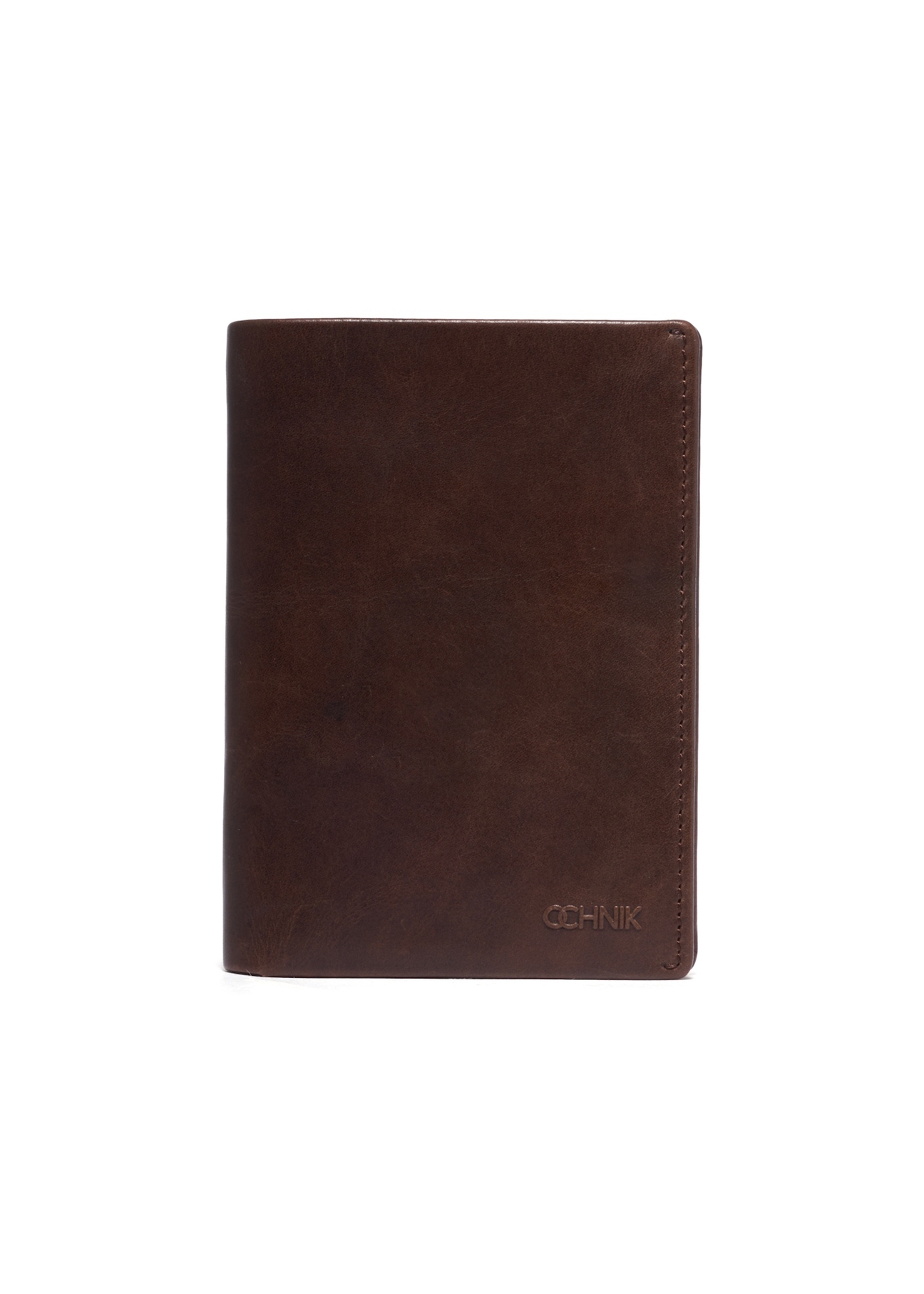 Dark brown leather men's wallet PORMS-0736-1I(Z26), front product view on white background.