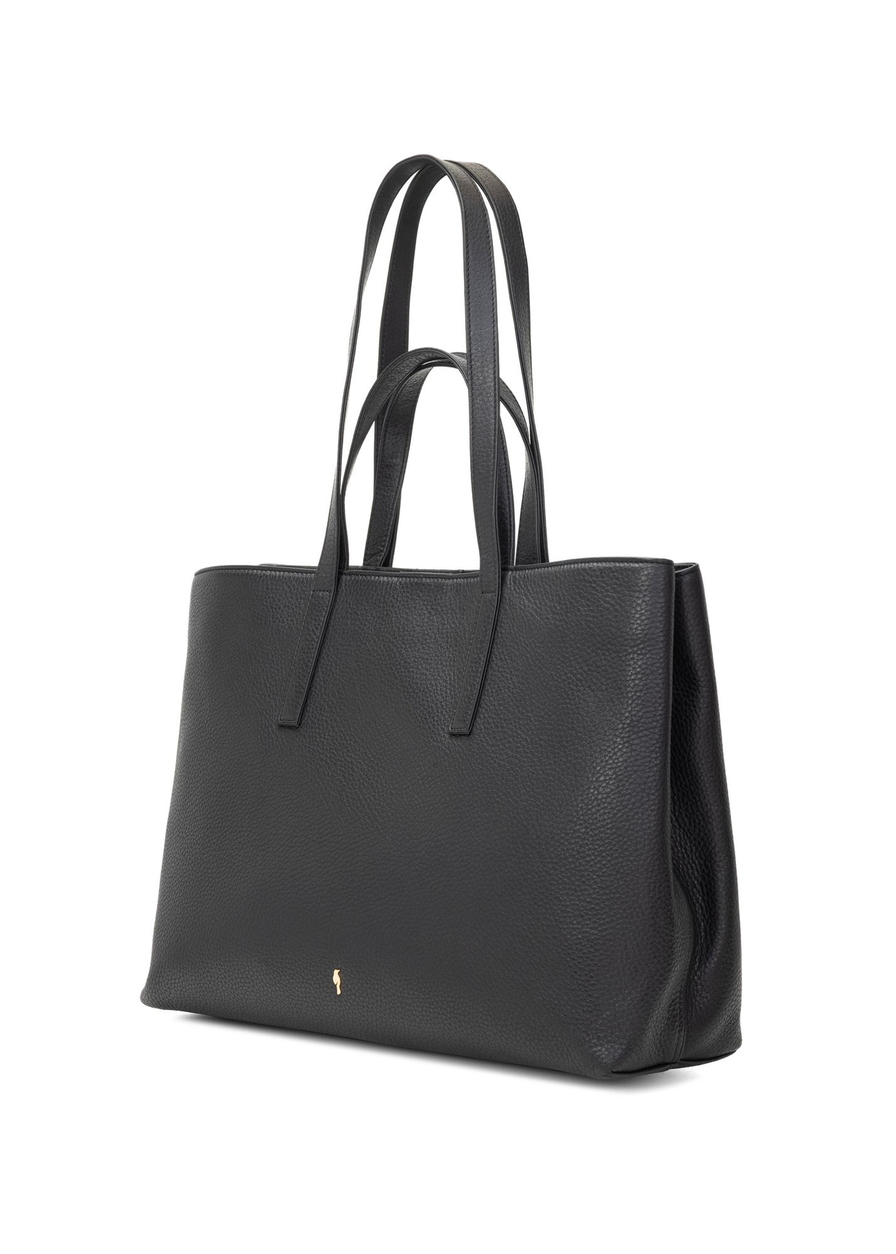 Black leather shopper bag TORES-1281-99(W26)