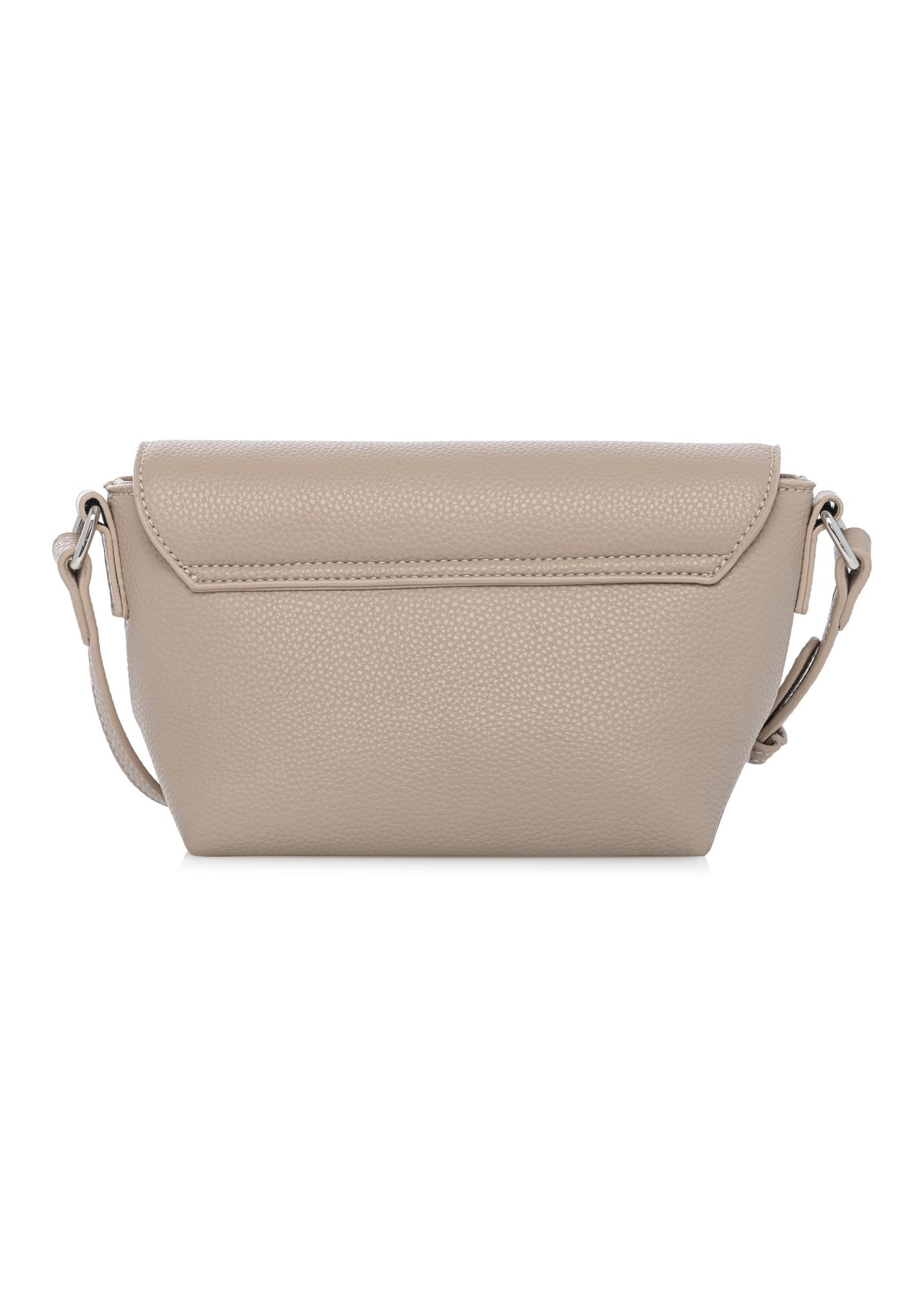 Beige small women's shoulder bag TOREC-0916-1A(W26) - product view from the back, on a white background.