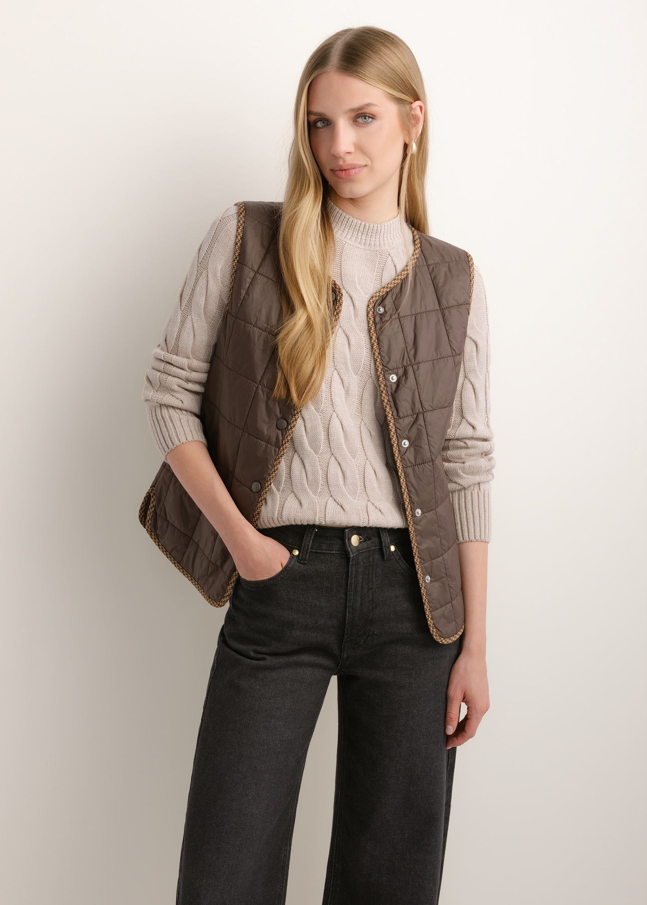 Women's double-sided coat with vest KURDT-0674-1H(Z26)