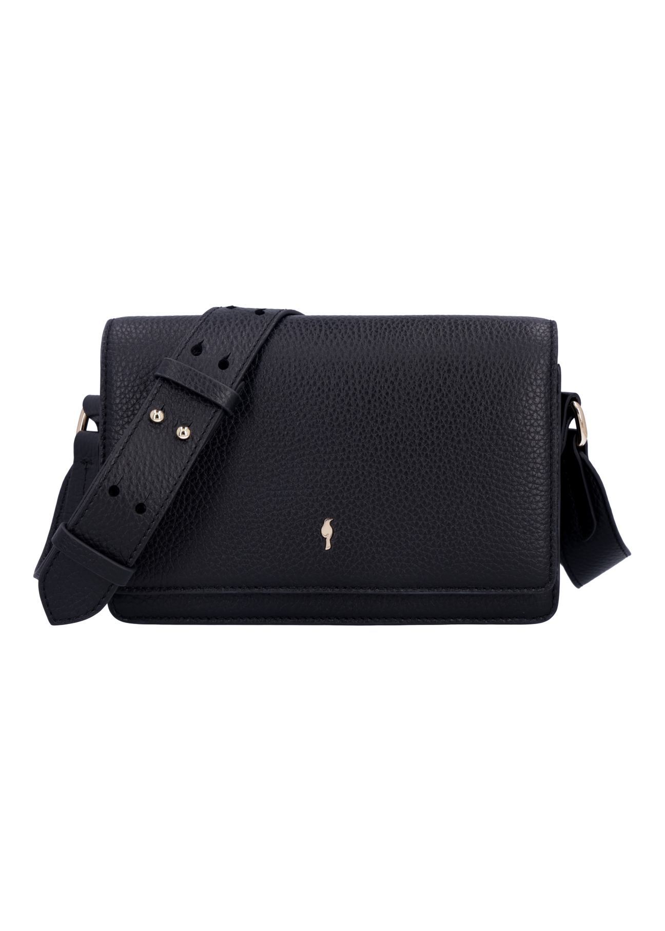 Black leather elegant women's handbag TORES-1356-9I(Z26), front product view on a light background.