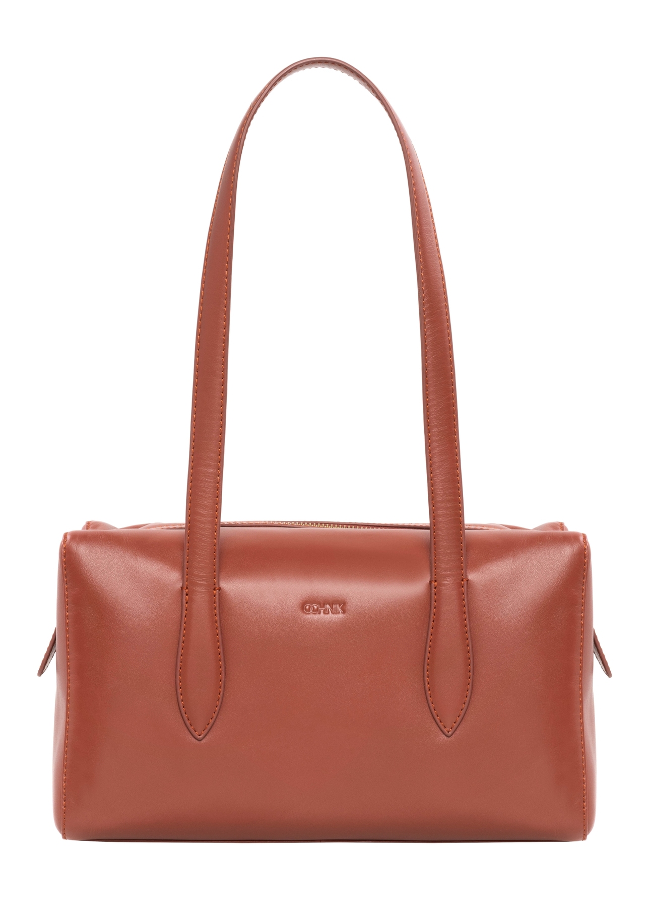 Women's leather handbag in red color TORES-1431-3D(Z26), front product view on white background.