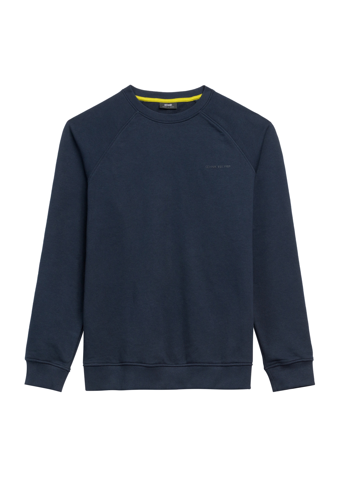Navy blue men's cotton sweatshirt BLZMT-0076-68(Z25), product view from the front on a white background.