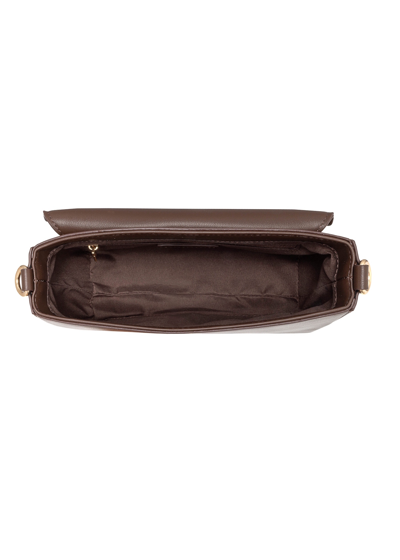 Chocolate women's messenger bag TOREC-0930B-89(Z25), product view inside on white background.